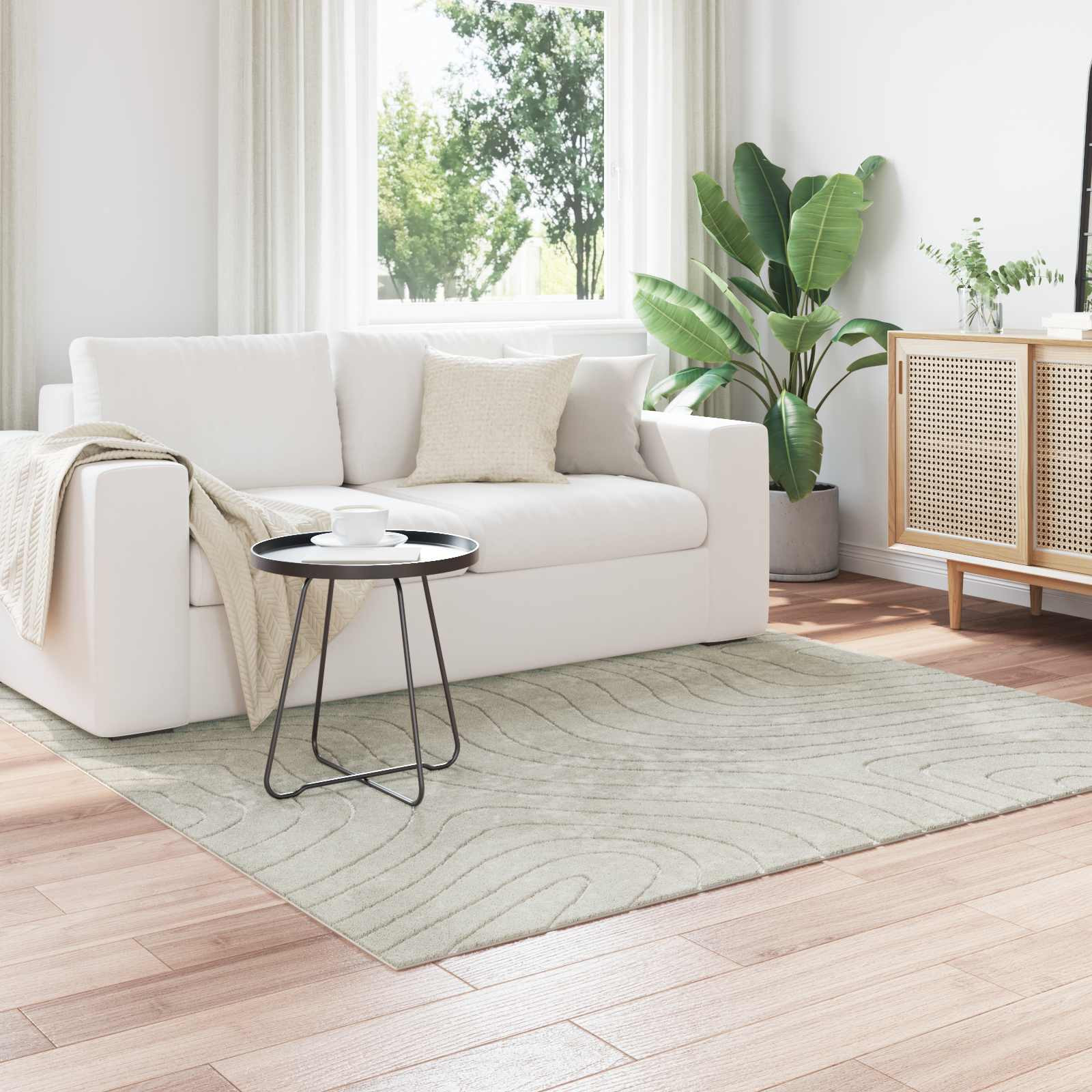 vidaXL Bereichsteppiche PALMERAS Grün 120 x 120 cm Polyester