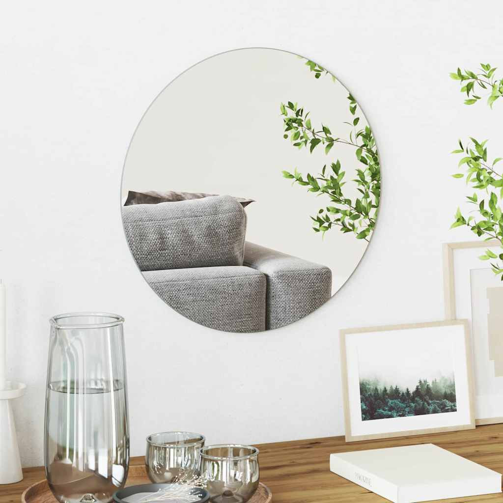 vidaXL Wandspiegel Rund Ø 40 cm Gehärtetes Glas