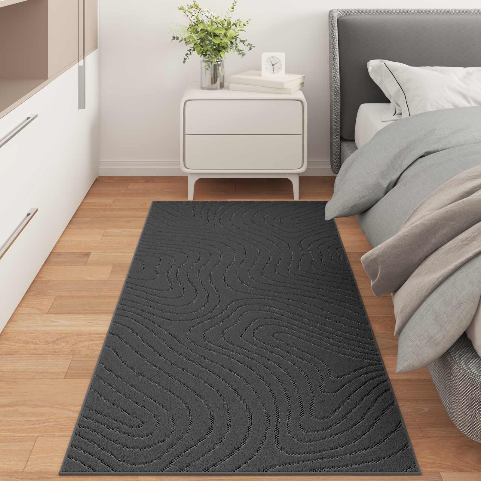 vidaXL Bereichsteppiche PALMERAS Anthrazit 150 x 80 cm Polyester