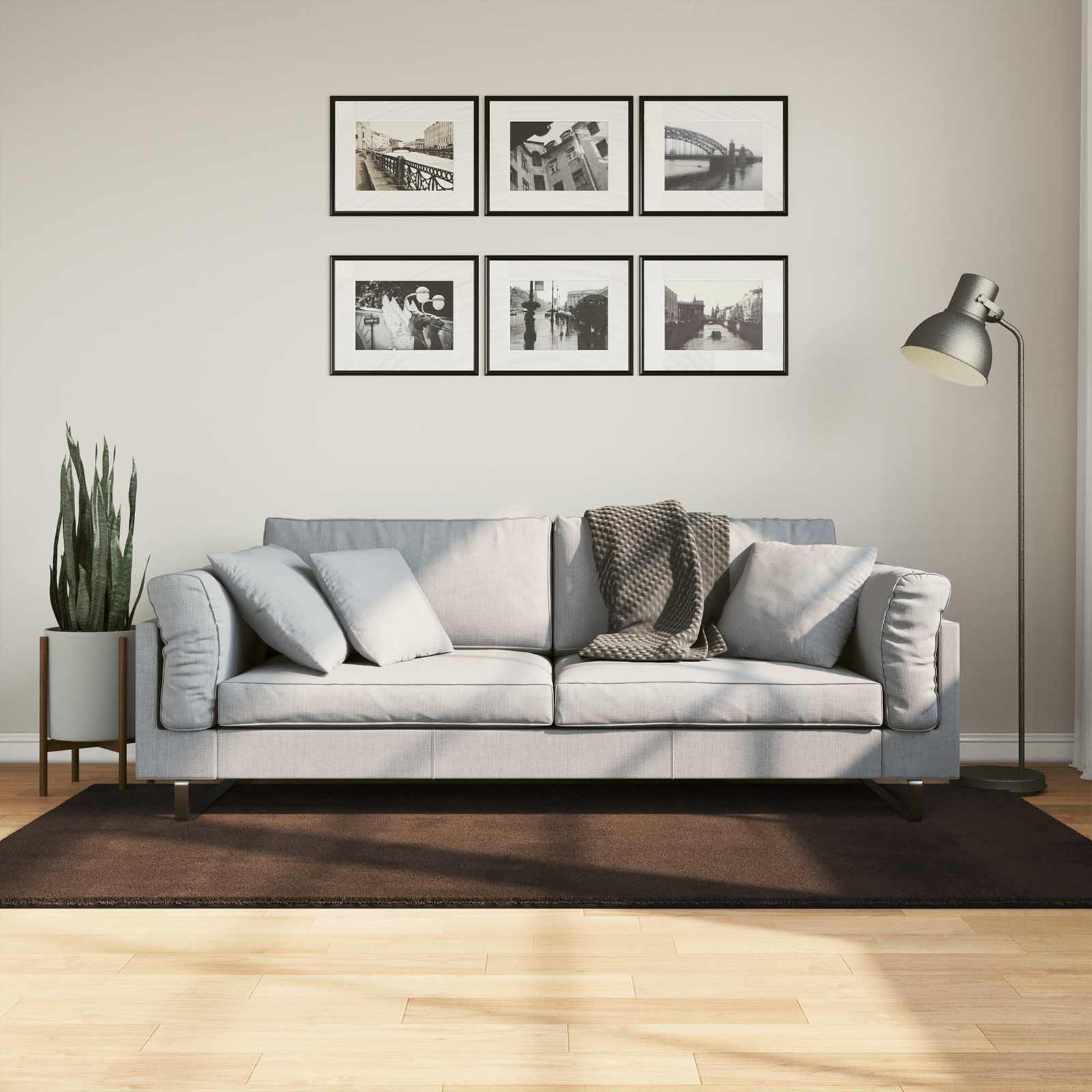 vidaXL Mittlerer Flor weicher und waschbarer Teppich HUARTE Braun