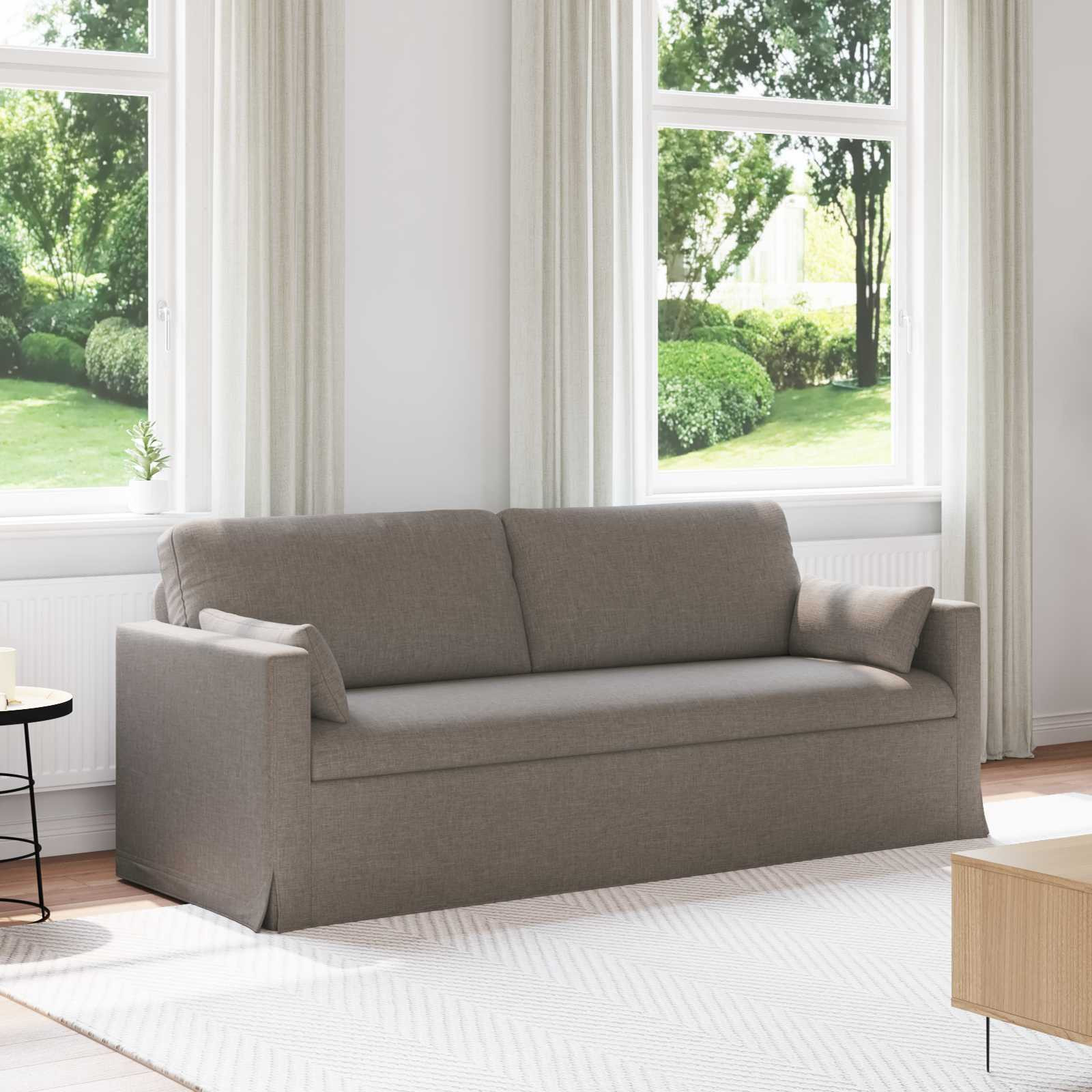 vidaXL Sofa Taupe 198 x 78 x 80 cm Stoff
