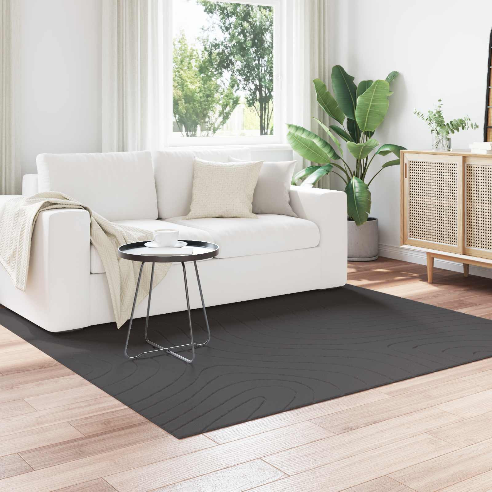 vidaXL Bereichsteppiche PALMERAS Anthrazit 200 x 200 cm Polyester
