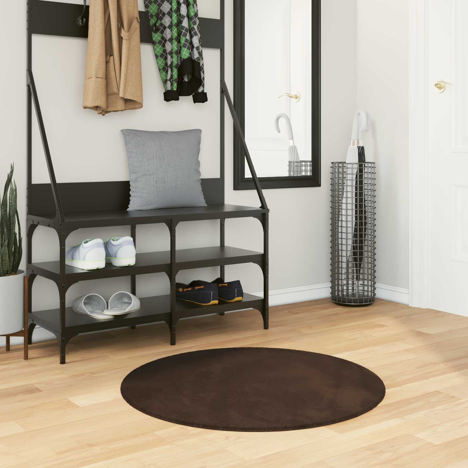 vidaXL Mittlerer Flor weicher und waschbarer Teppich HUARTE Braun