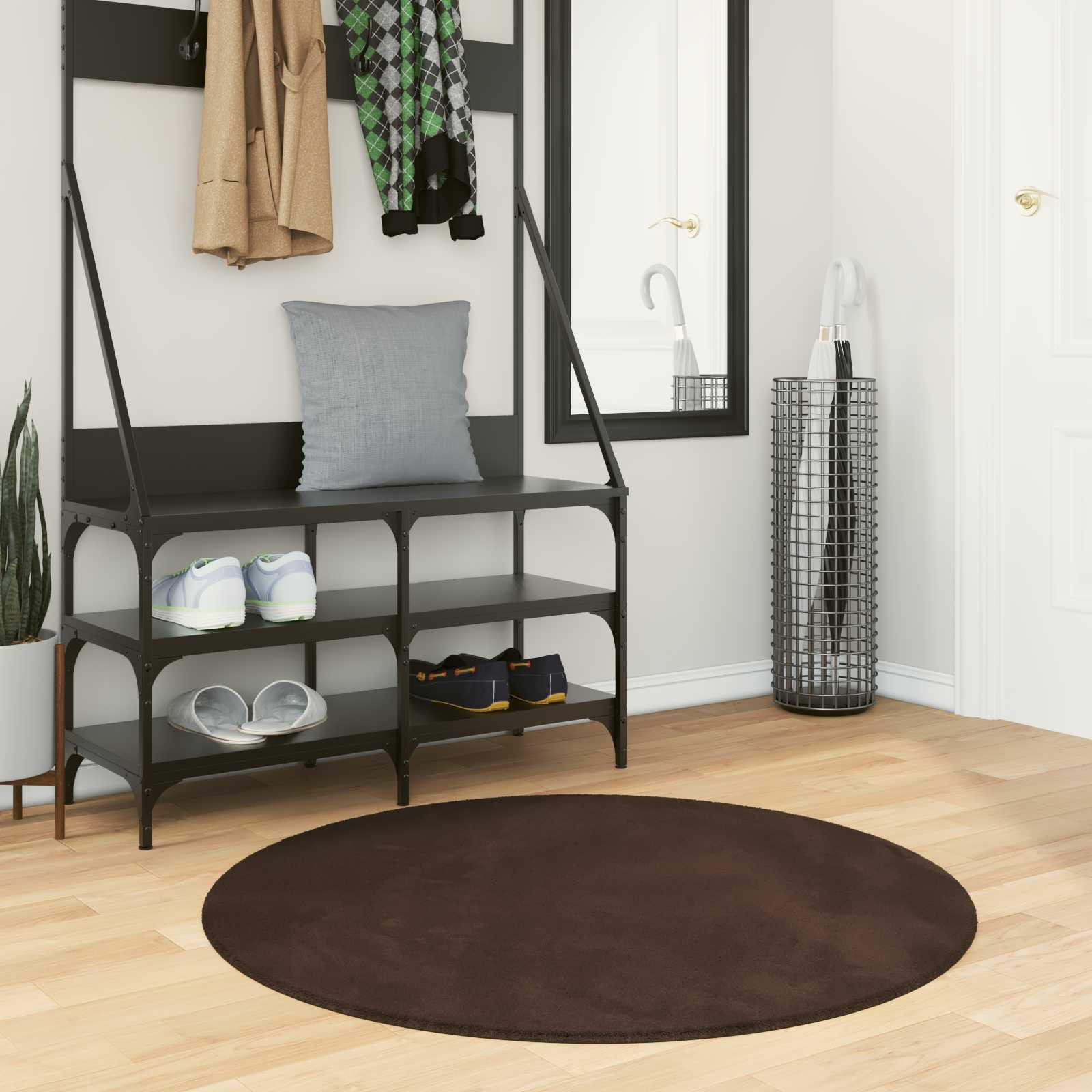 vidaXL Mittlerer Flor weicher und waschbarer Teppich HUARTE Braun