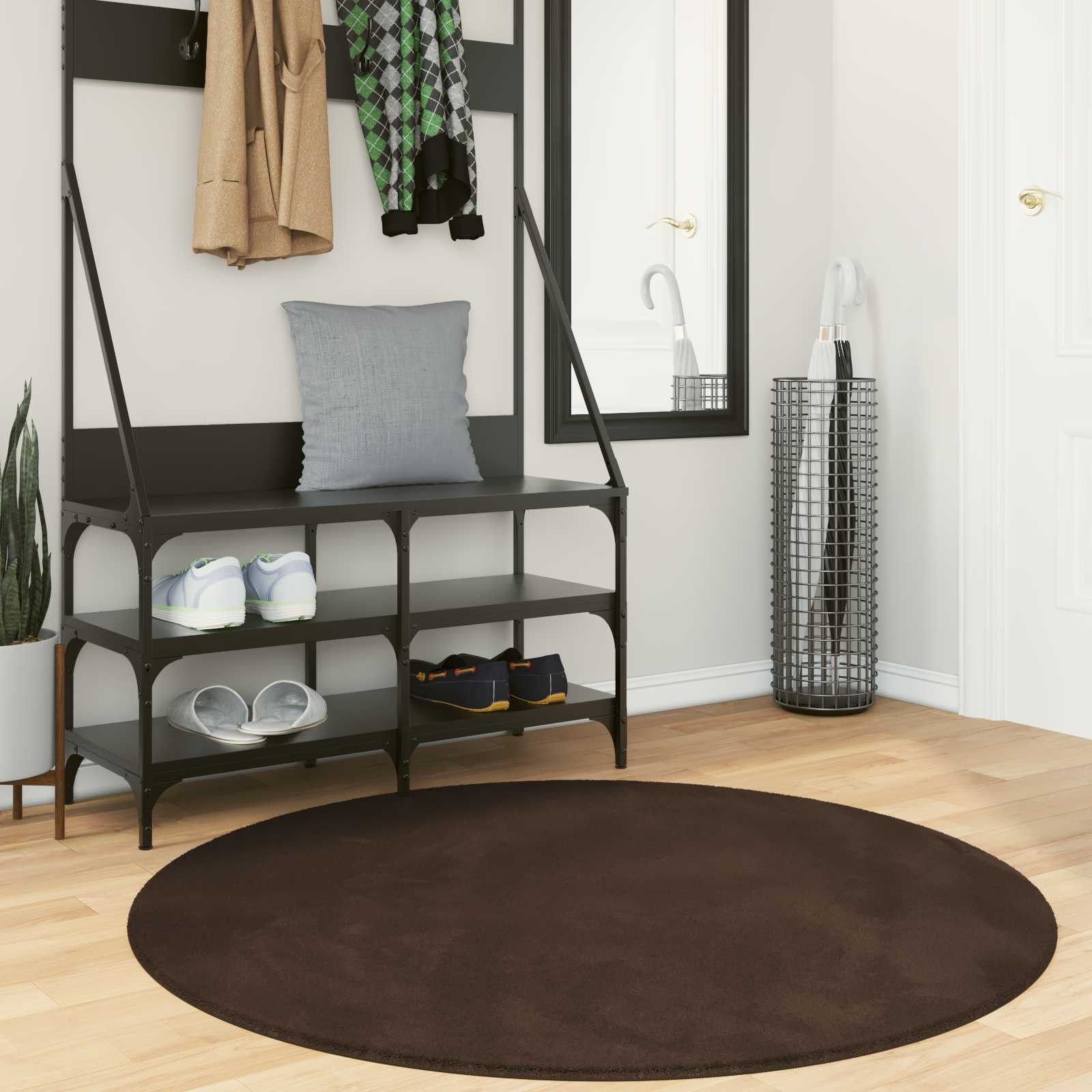 vidaXL Mittlerer Flor weicher und waschbarer Teppich HUARTE Braun