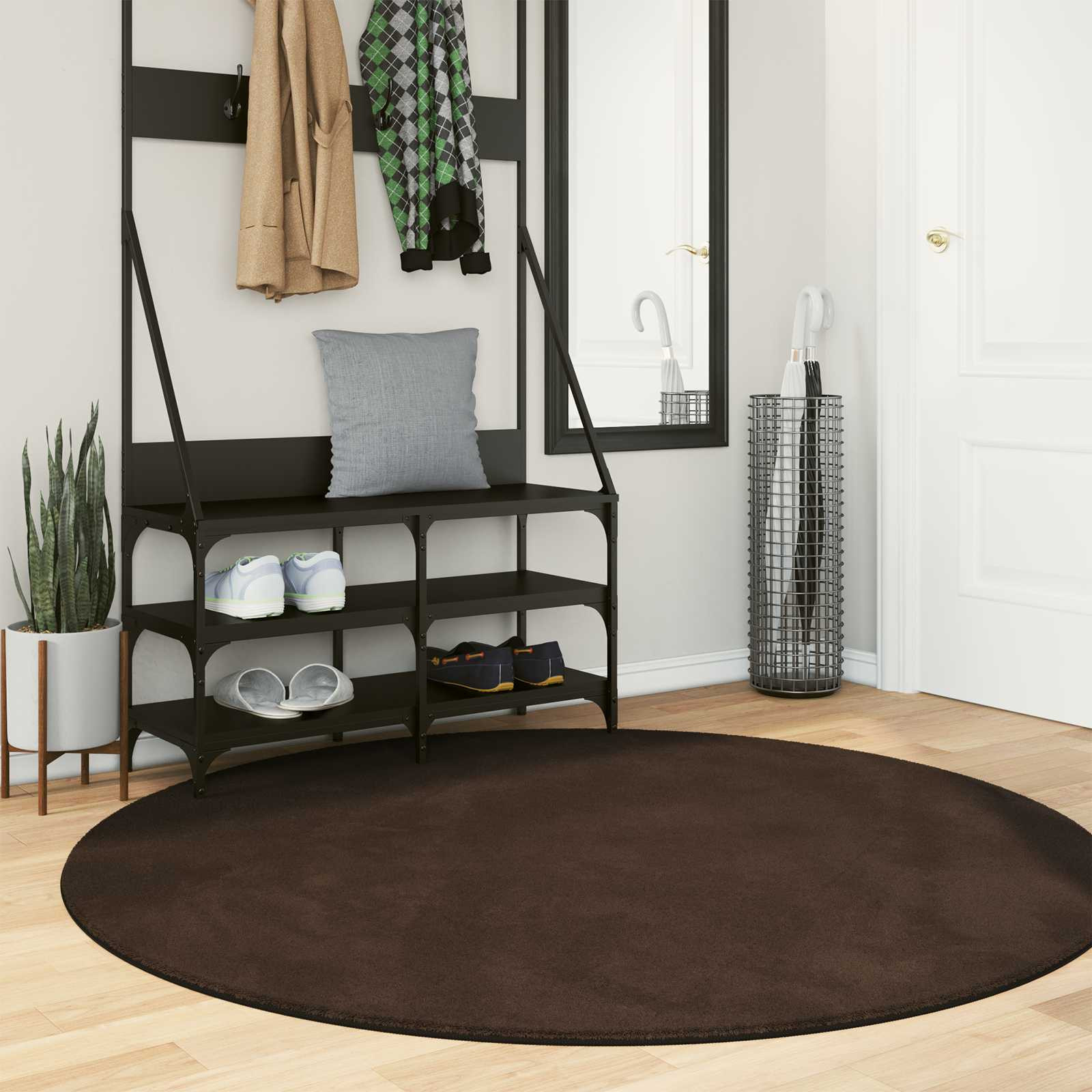vidaXL Mittlerer Flor weicher und waschbarer Teppich HUARTE Braun