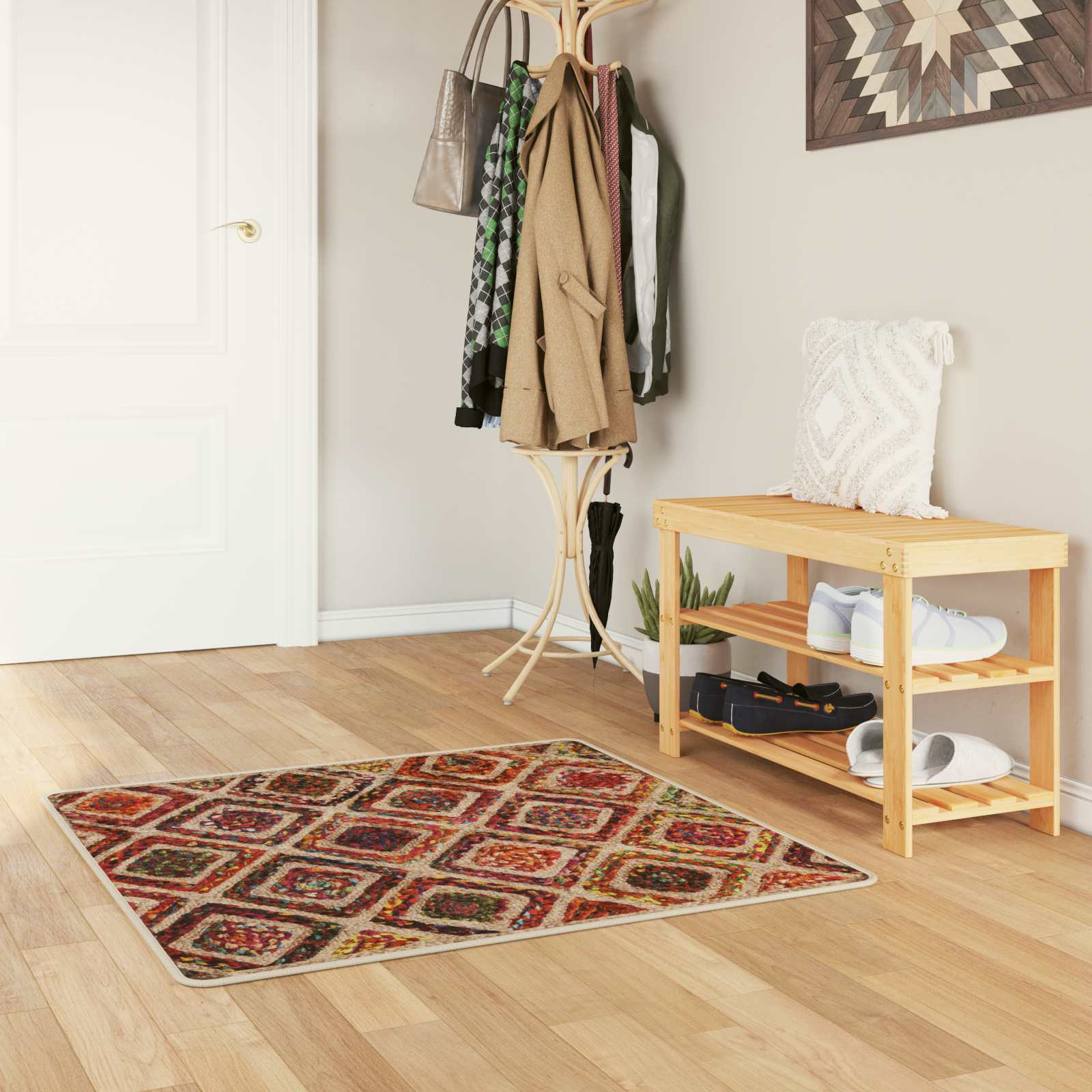 vidaXL Teppichläufer MARSA Mehrfarbig 100 x 100 cm Polyester und PVC