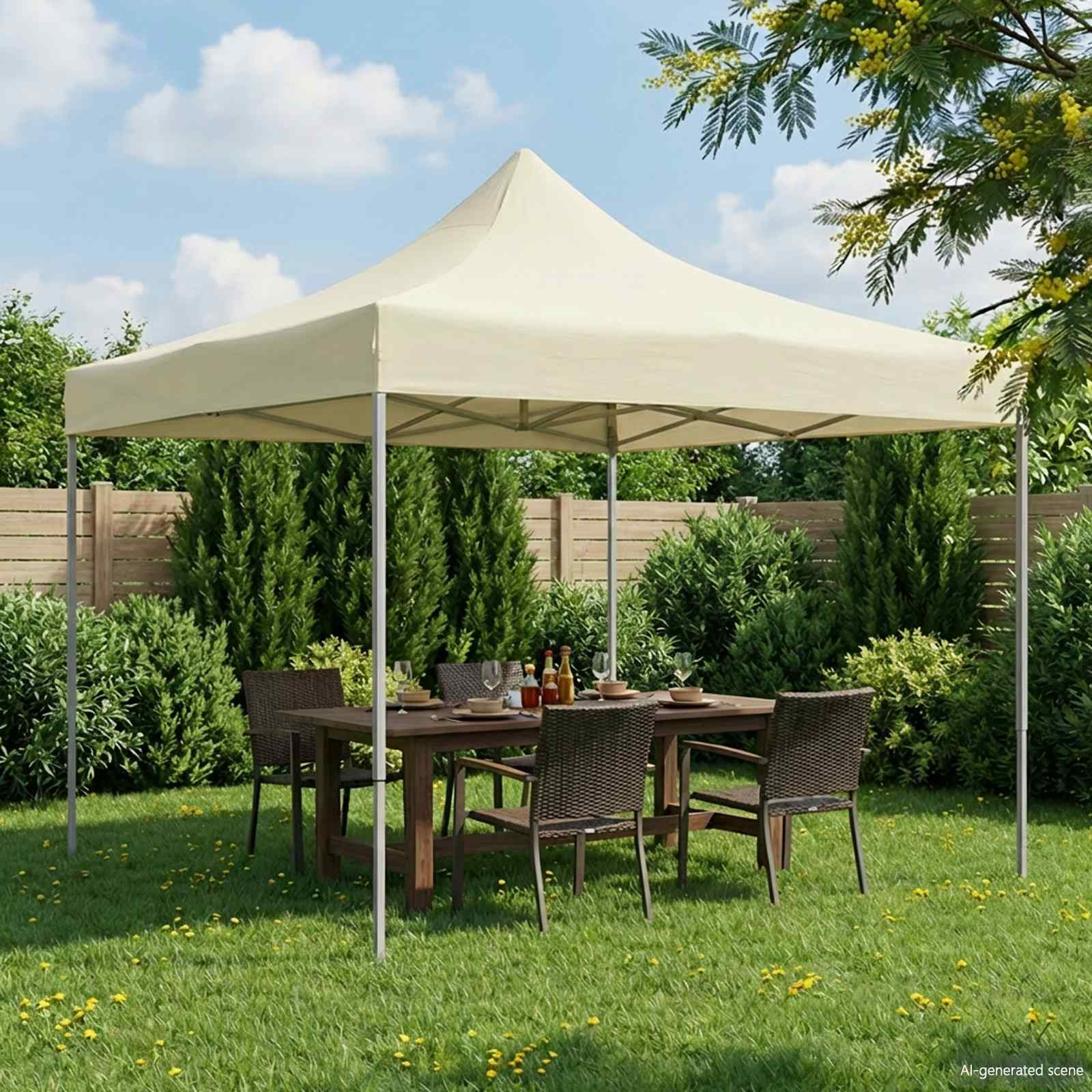 vidaXL Party-Zelt Creme 291 x 291 x 315 cm Oxford-Stoff