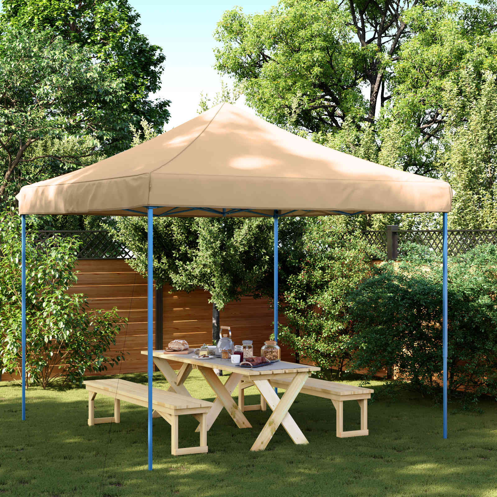vidaXL Party-Zelt Beige 292 x 292 x 315 cm Oxford-Stoff