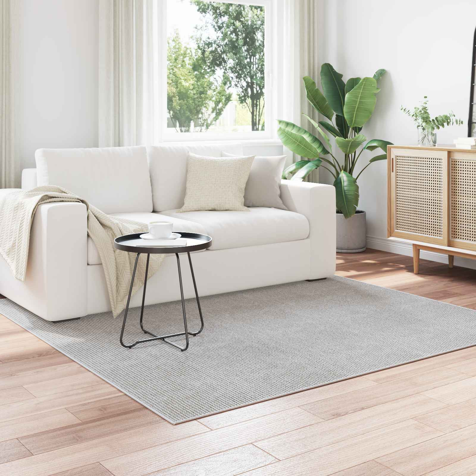 vidaXL Bereichsteppiche Quadratisch LUGO Creme 200 x 200 cm Polyester