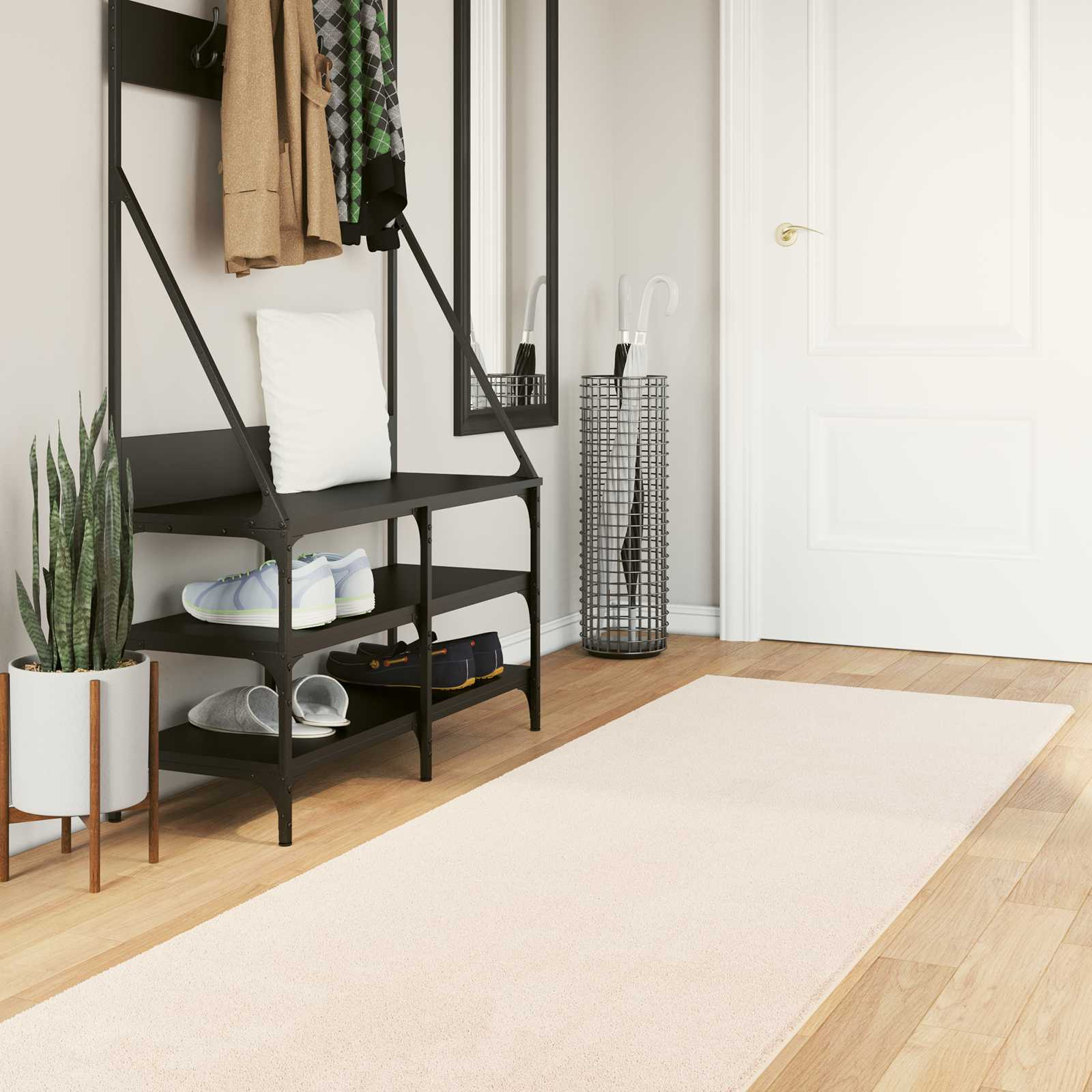 vidaXL Mittlerer Flor weicher und waschbarer Teppich HUARTE Beige