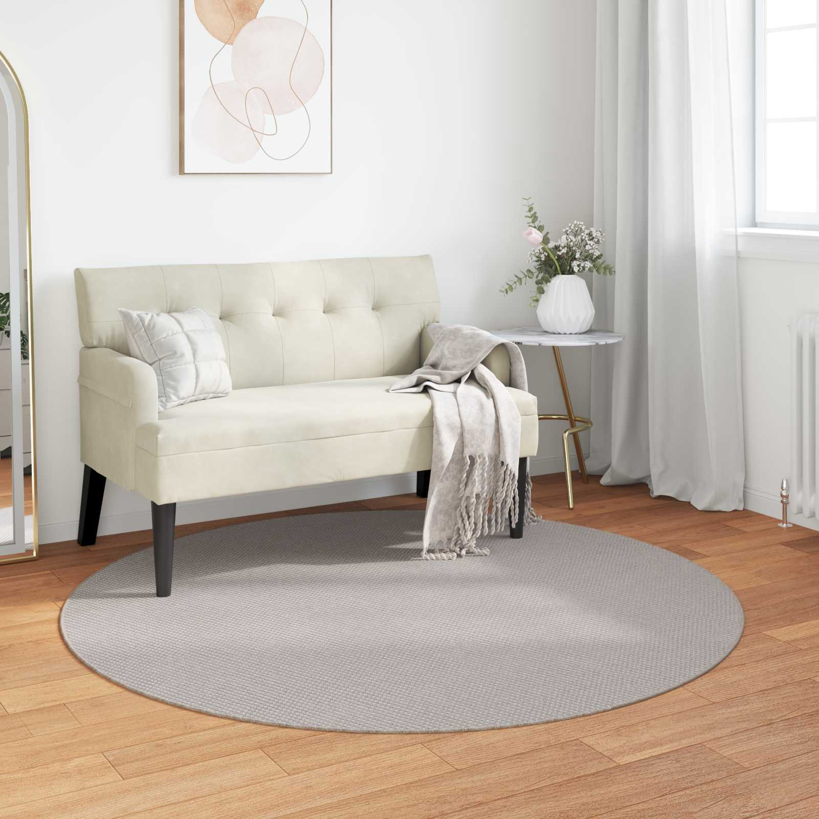 vidaXL Bereichsteppiche Rund LUGO Creme Ø 160 CM Polyester