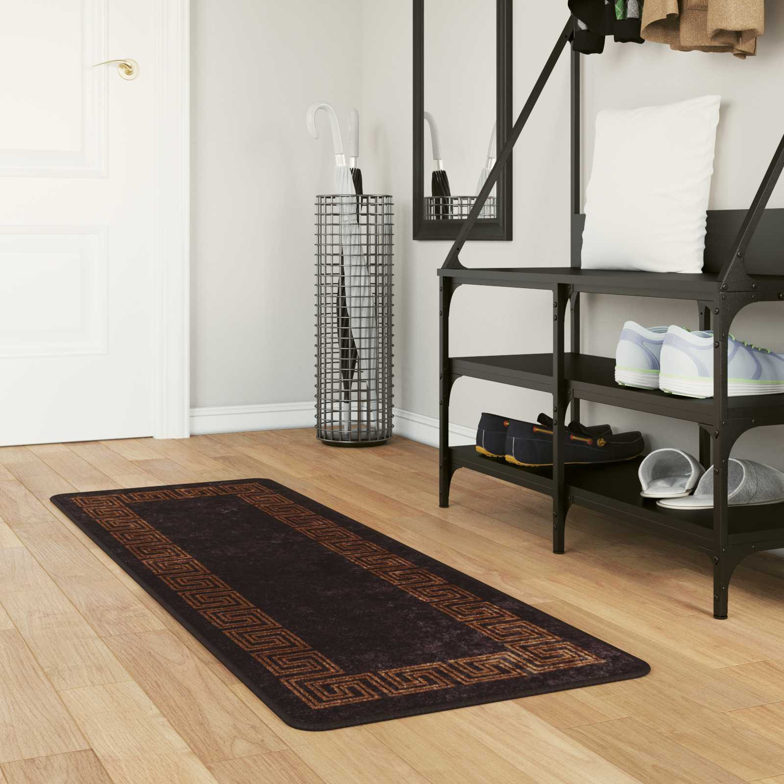 vidaXL Teppichläufer MARSA Schwarz 50 x 150 cm Polyester und PVC
