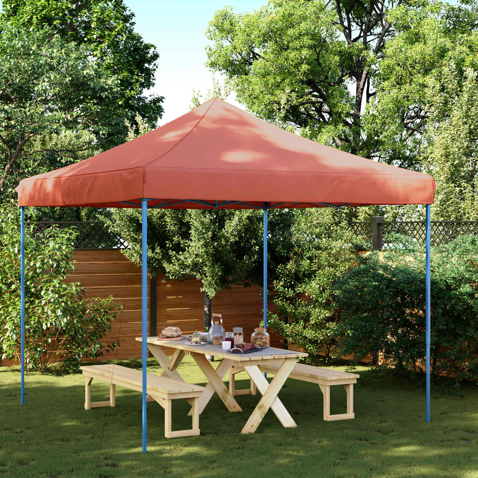 vidaXL Party-Zelt Terrakotta 292 x 292 x 315 cm Oxford-Stoff