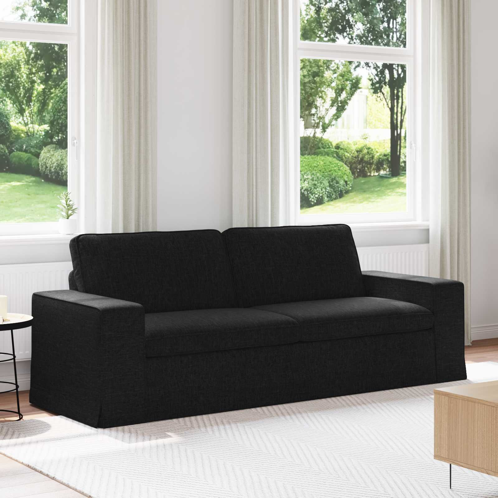 vidaXL Sofa Schwarz 222 x 80 x 82 cm Stoff