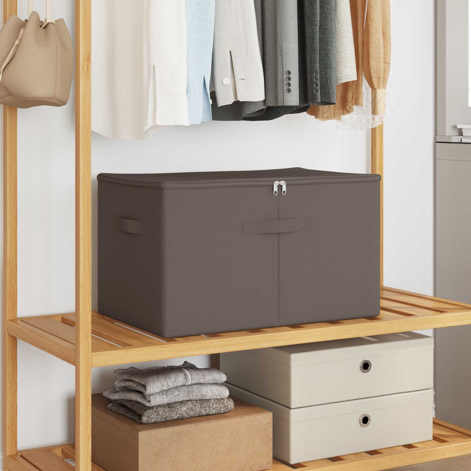 vidaXL Aufbewahrungsbox 2 Stk. Vliesstoff 60 x 43 x 35 cm 90,3 L Grau