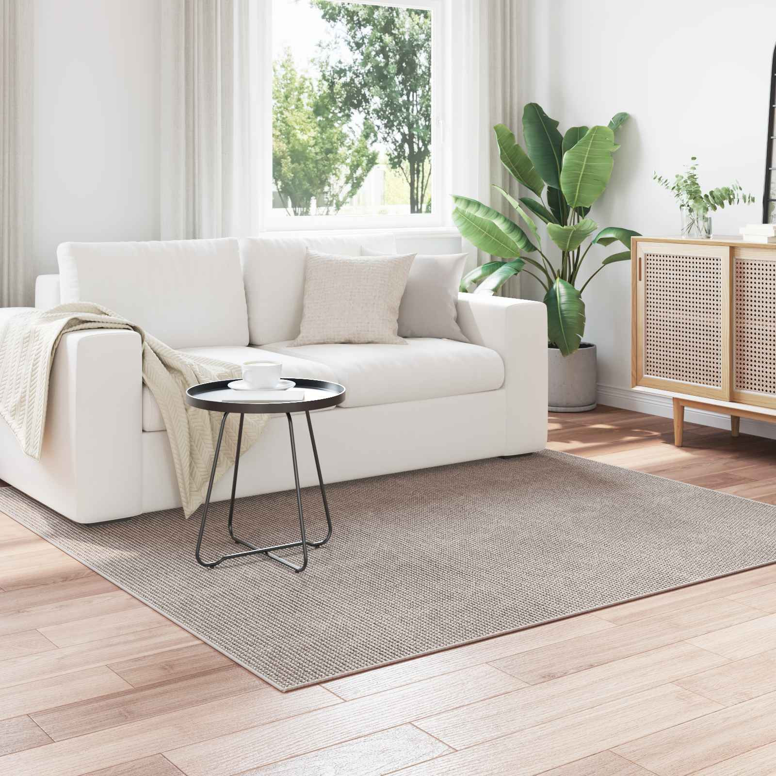 vidaXL Bereichsteppiche Quadratisch LUGO Taupe 120 x 120 cm Polyester