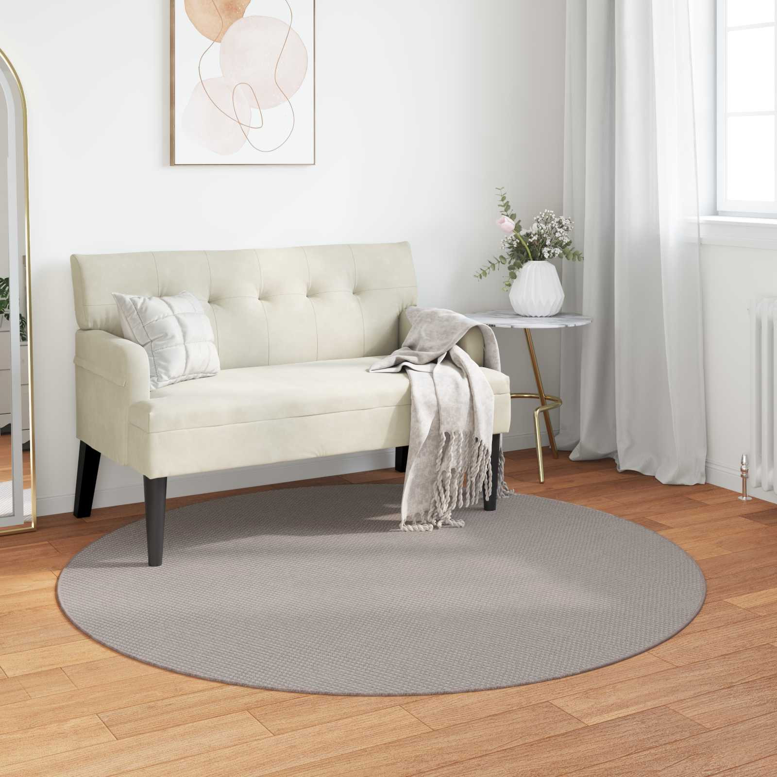 vidaXL Bereichsteppiche Rund LUGO Taupe Ø 120 CM Polyester
