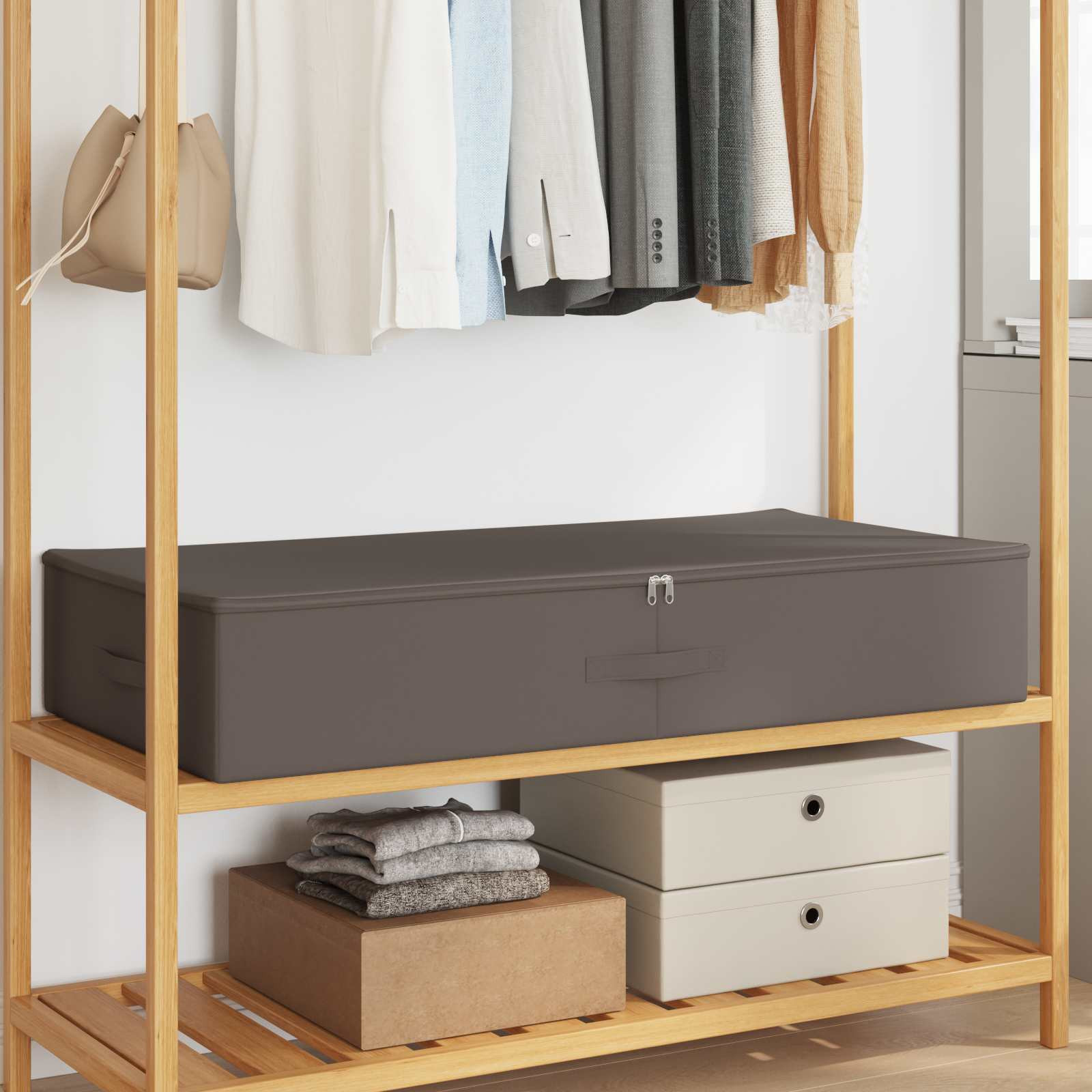 vidaXL Aufbewahrungsbox 24 Stk. Vliesstoff 90 x 48 x 15 cm 64,8 L Grau
