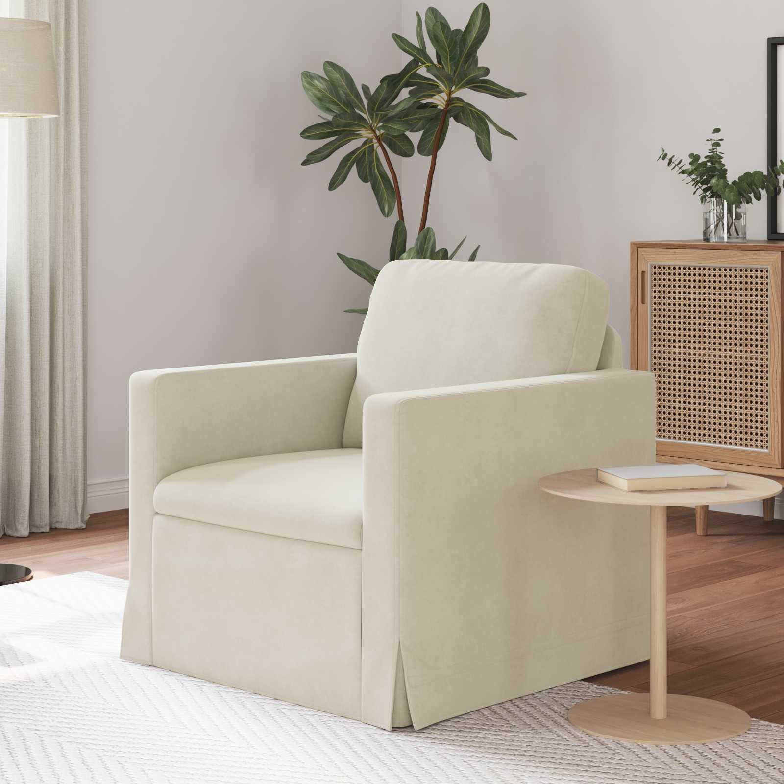 vidaXL Sofa Creme 78 x 78 x 80 cm Samt