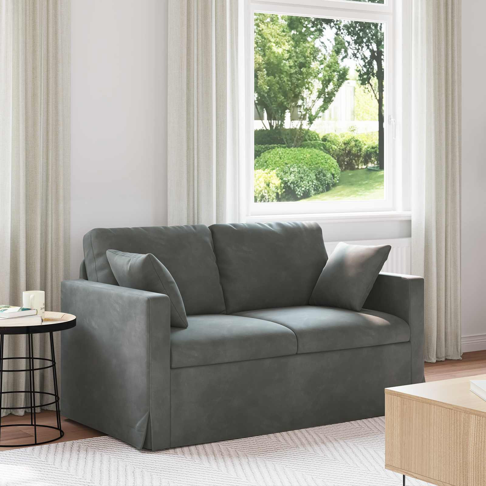 vidaXL Sofa Dunkelgrau 138 x 78 x 80 cm Samt