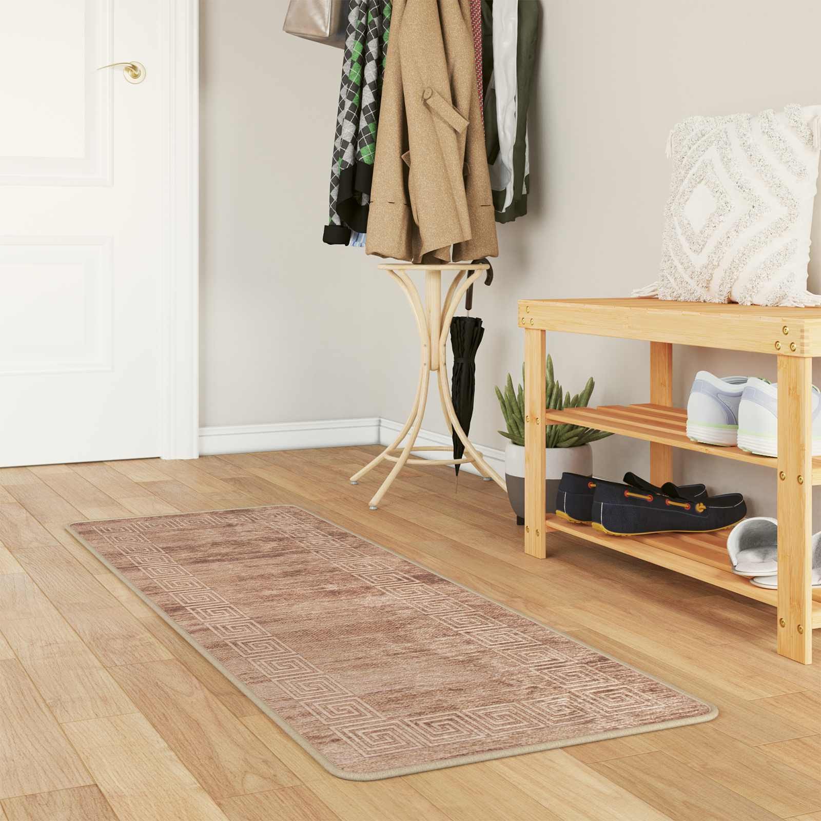 vidaXL Teppichläufer MARSA Weiß 50 x 100 cm Polyester und PVC