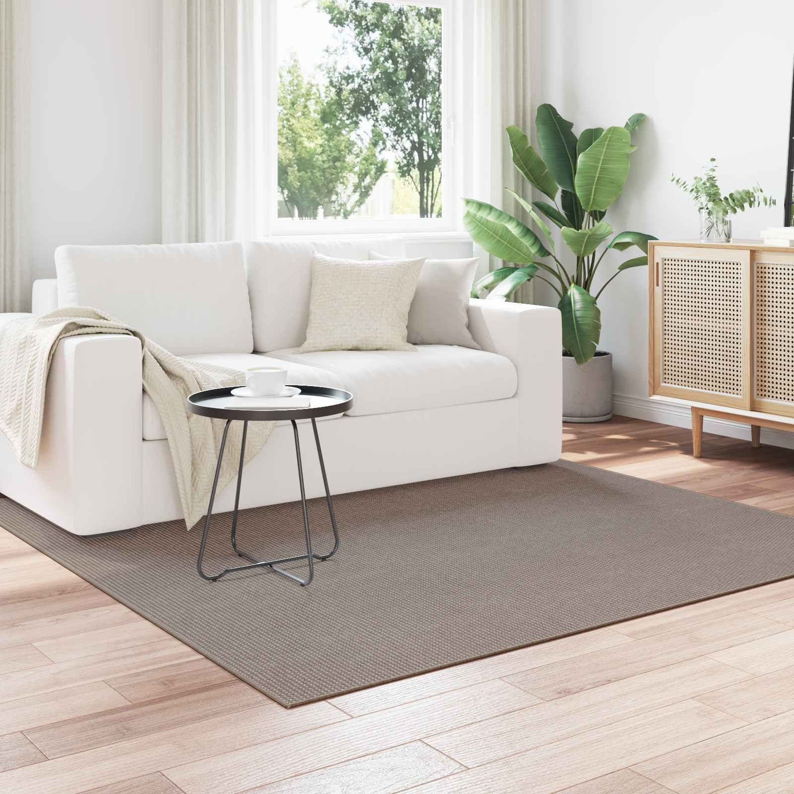 vidaXL Bereichsteppiche LUGO Creme und Taupe 120 x 120 cm Polyester