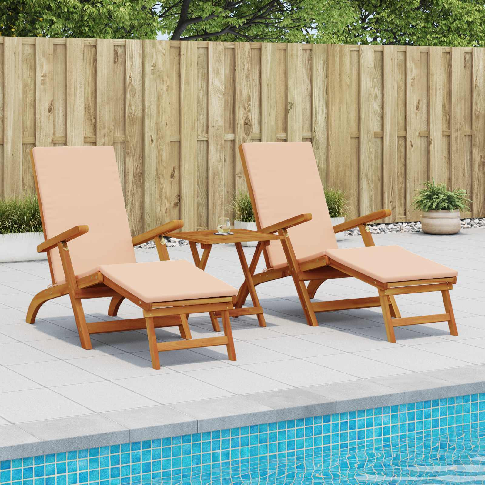 vidaXL Liegestuhl zum Verstellen und Klappen 2 pcs 55 x 146 x 91 cm