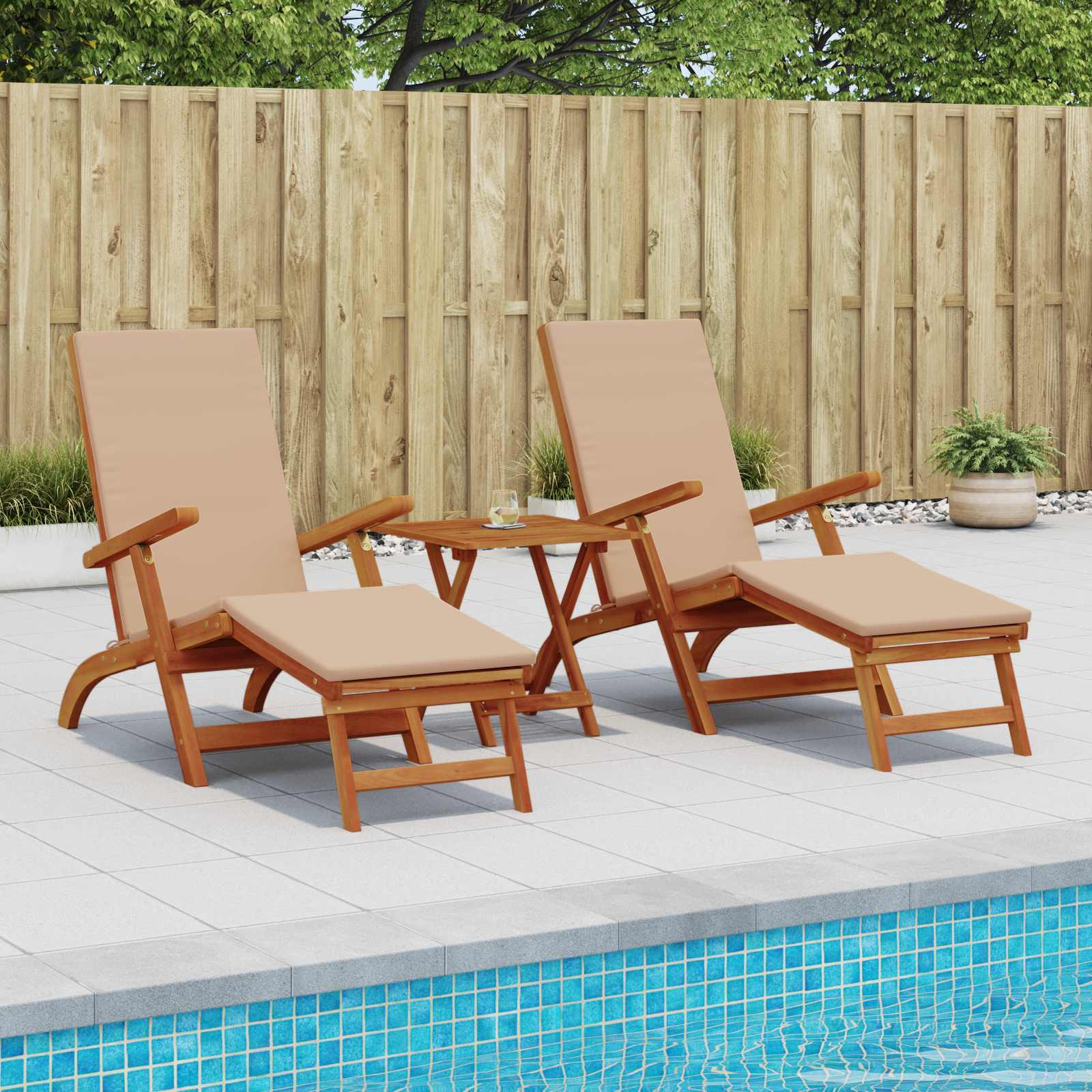 vidaXL Liegestuhl zum Verstellen und Klappen 2 pcs 55 x 146 x 91 cm