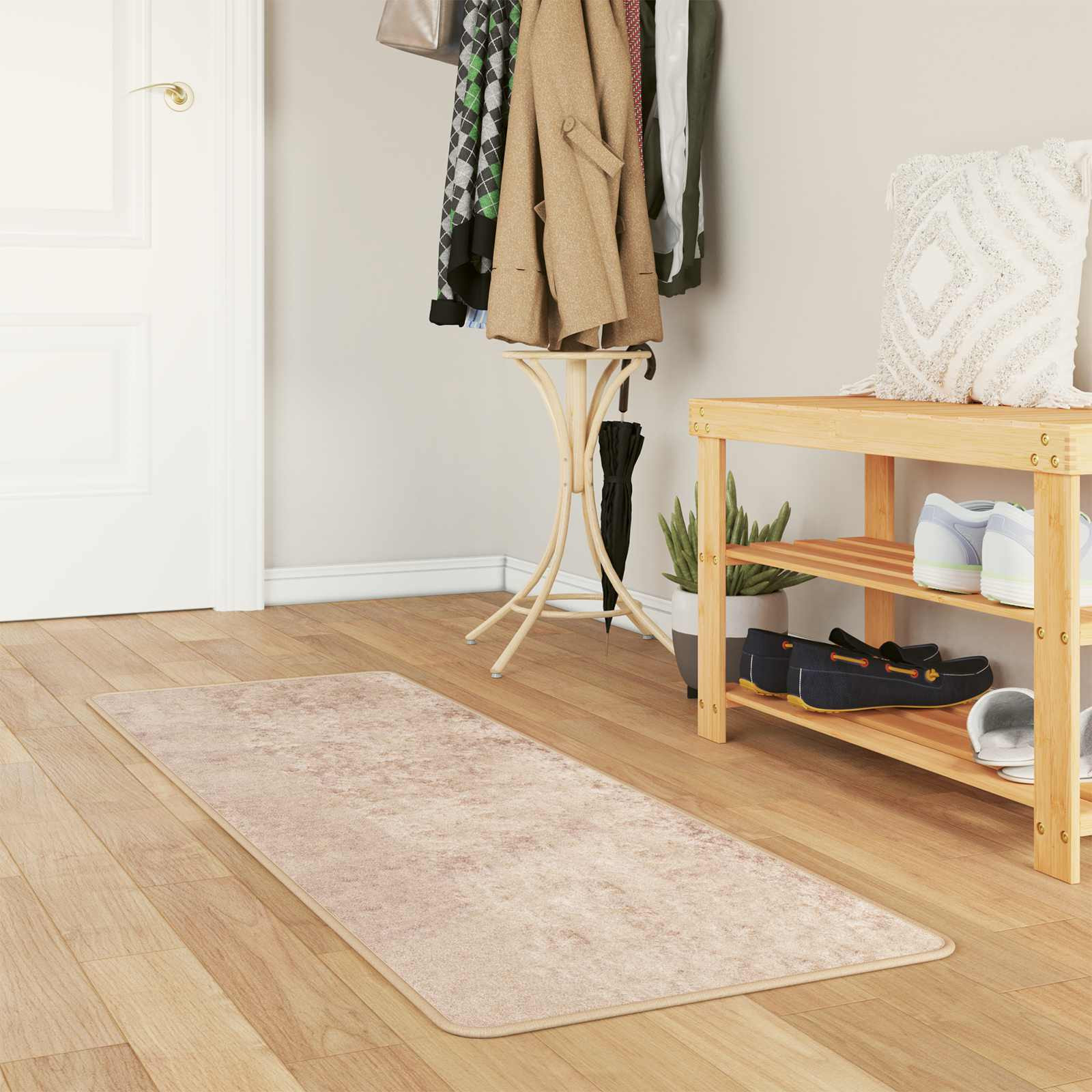 vidaXL Teppichläufer MARSA Beige 50 x 150 cm Polyester und PVC