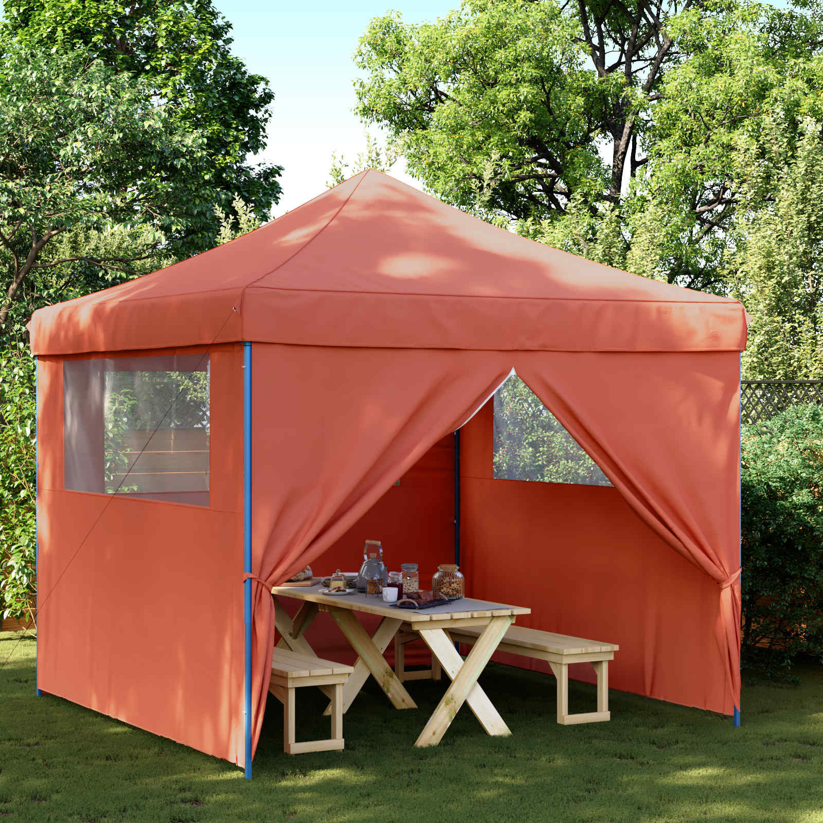 vidaXL Party-Zelt 292 x 292 x 315 cm Terrakotta Oxford-Stoff