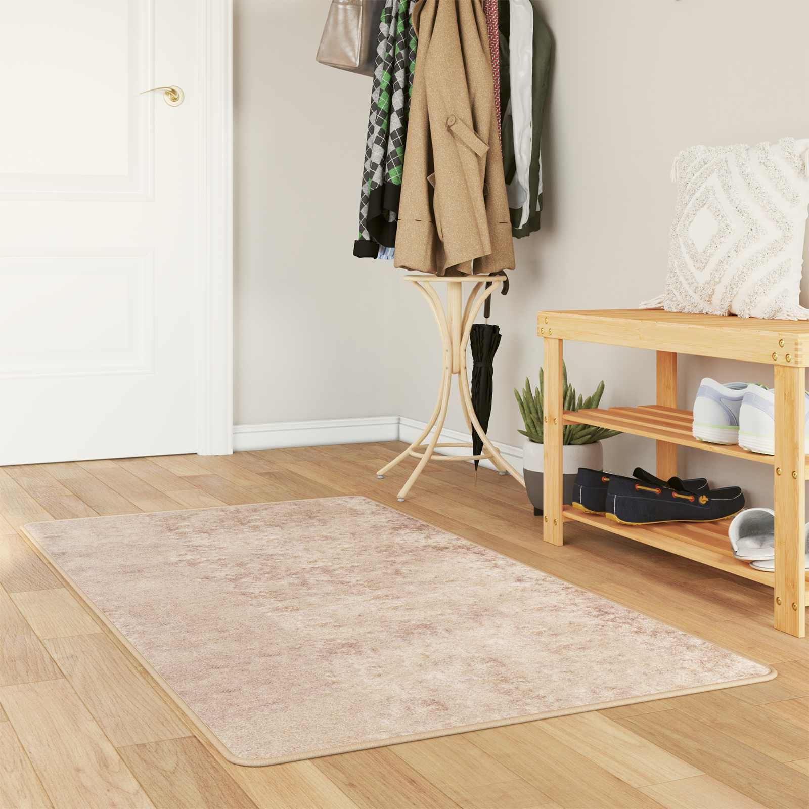 vidaXL Teppichläufer MARSA Beige 80 x 100 cm Polyester und PVC