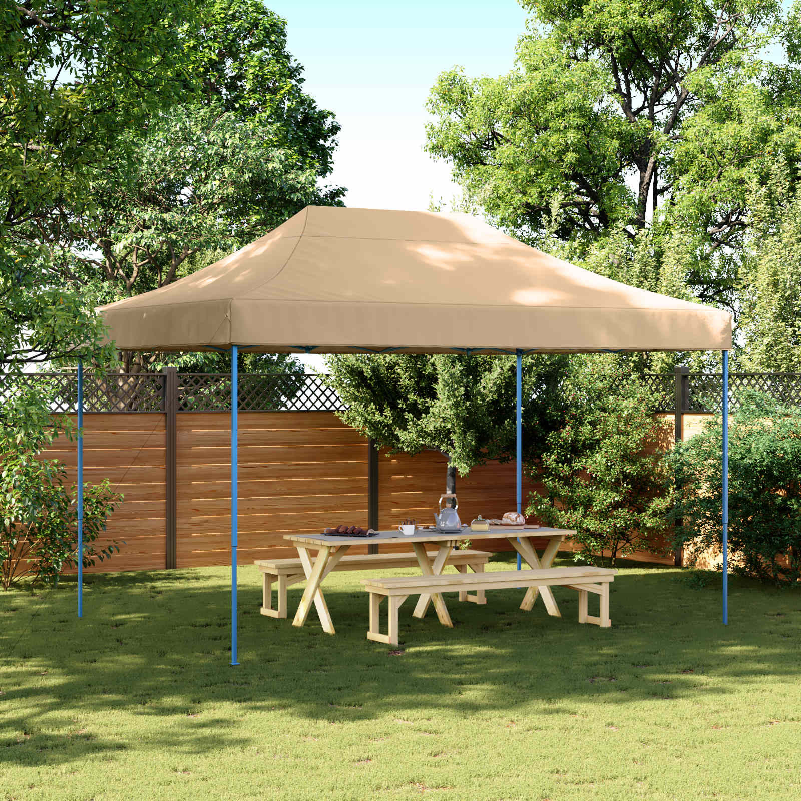 vidaXL Party-Zelt Beige 279 x 410 x 315 cm Oxford-Stoff