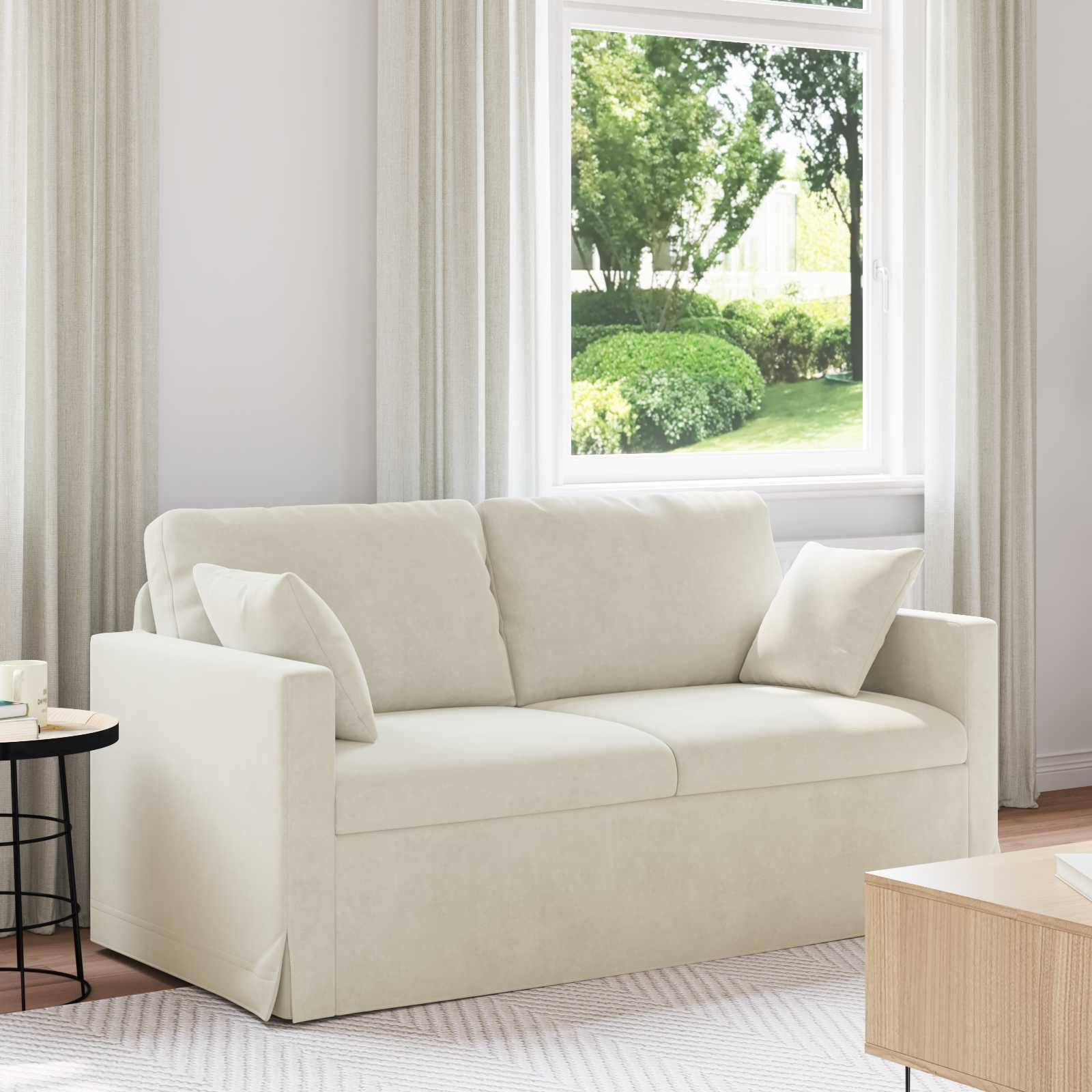 vidaXL Sofa Creme 158 x 78 x 80 cm Samt