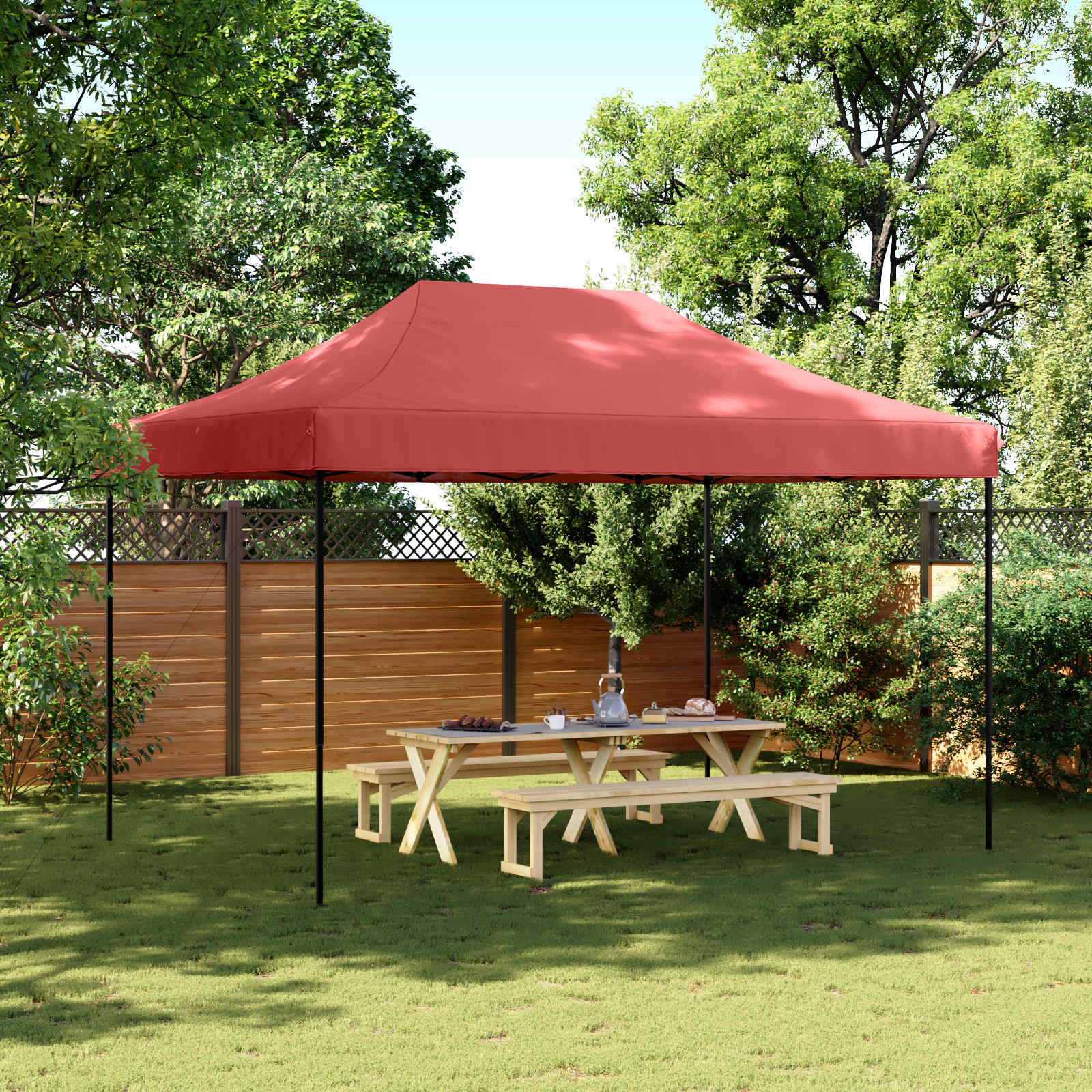 vidaXL Party-Zelt Bordeauxrot 279 x 410 x 315 cm Oxford-Stoff