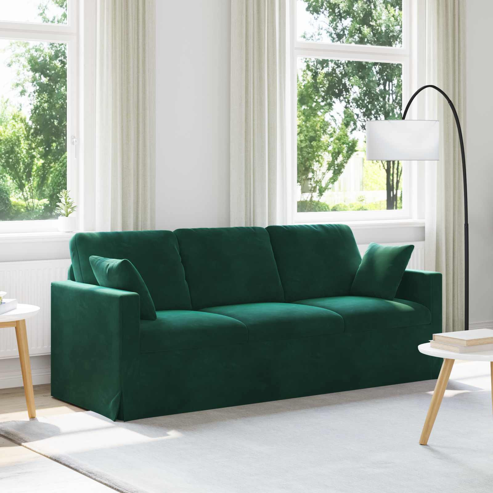 vidaXL Sofa Dunkelgrün 198 x 78 x 80 cm Samt