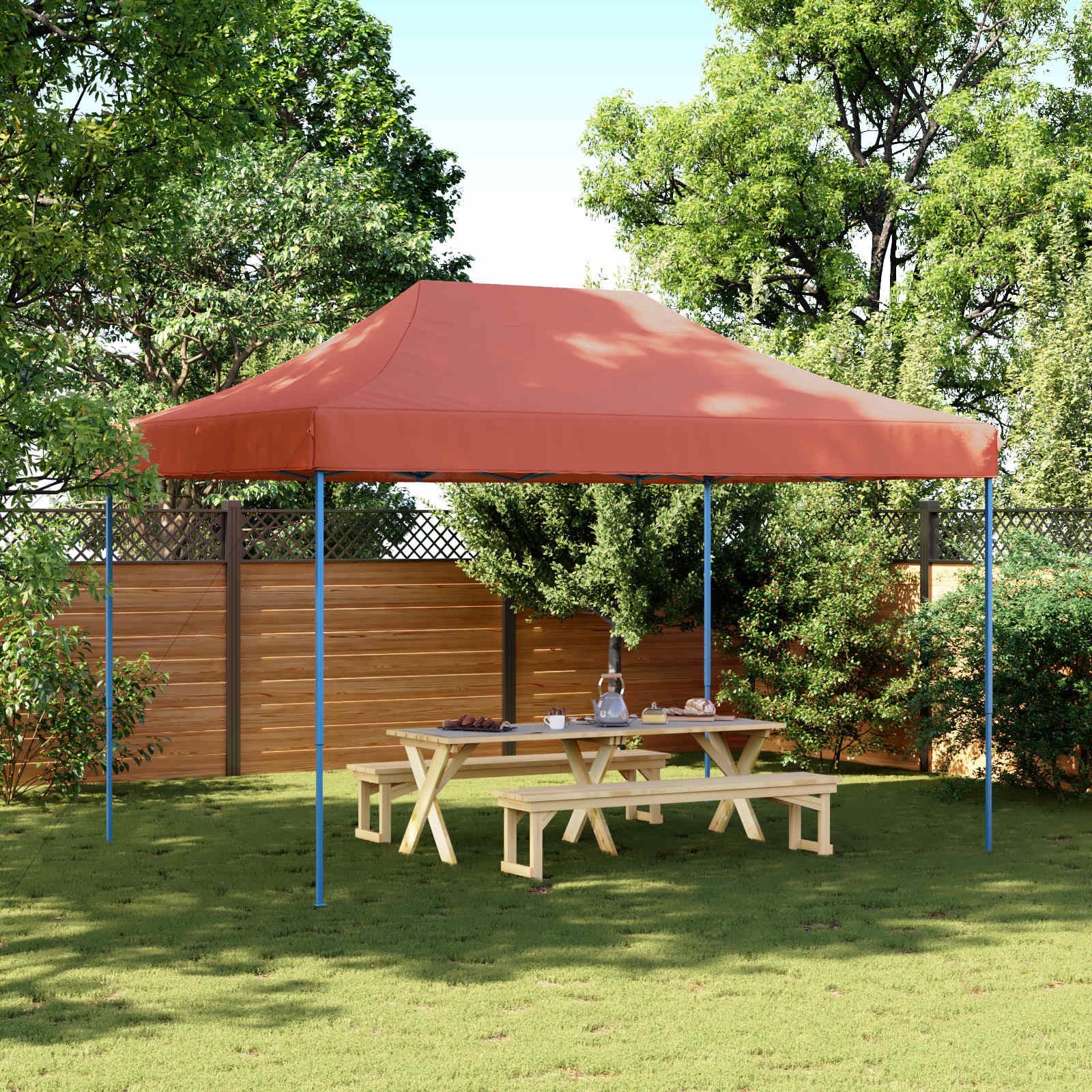 vidaXL Party-Zelt Terrakotta 279 x 410 x 315 cm Oxford-Stoff