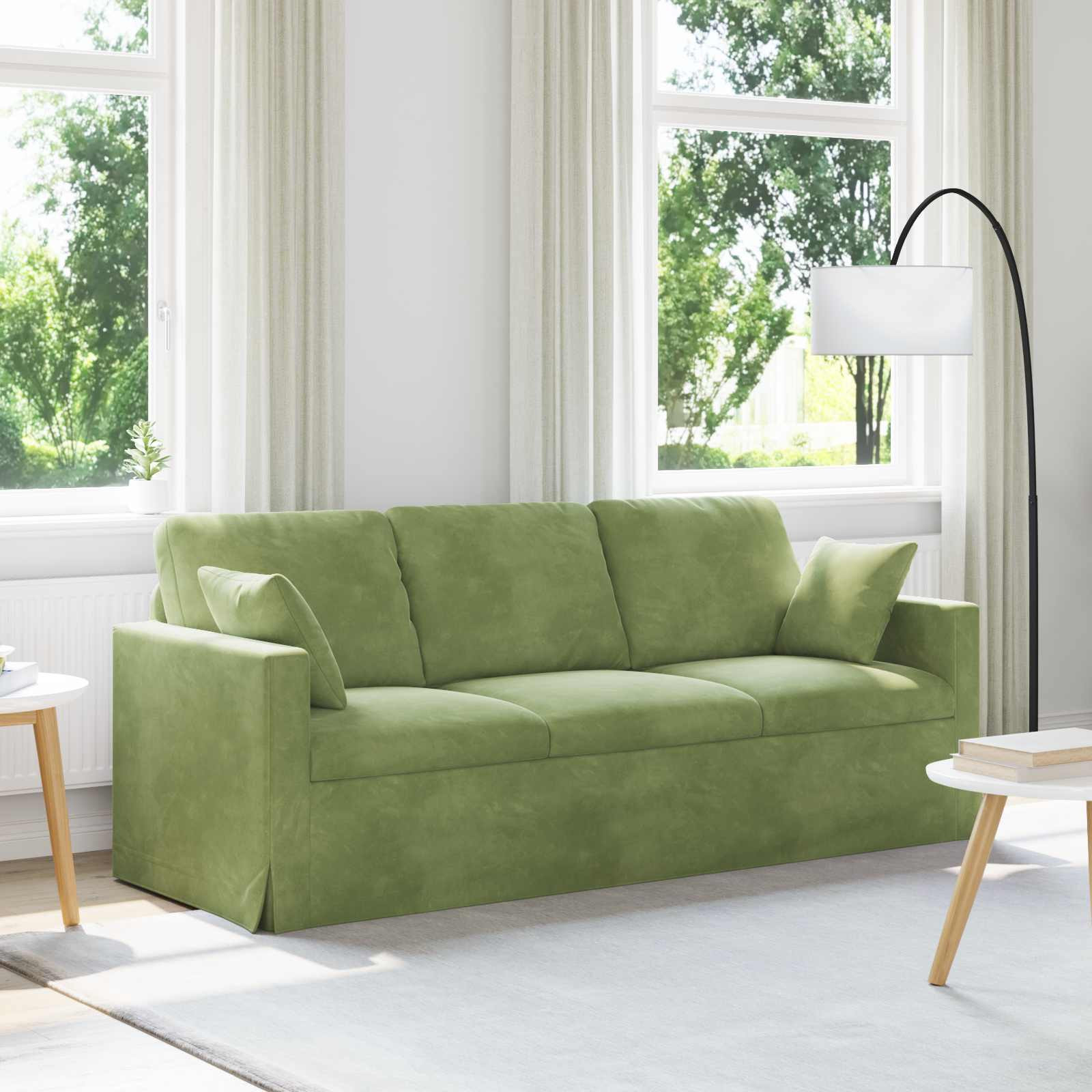 vidaXL Sofa Hellgrün 198 x 78 x 80 cm Samt
