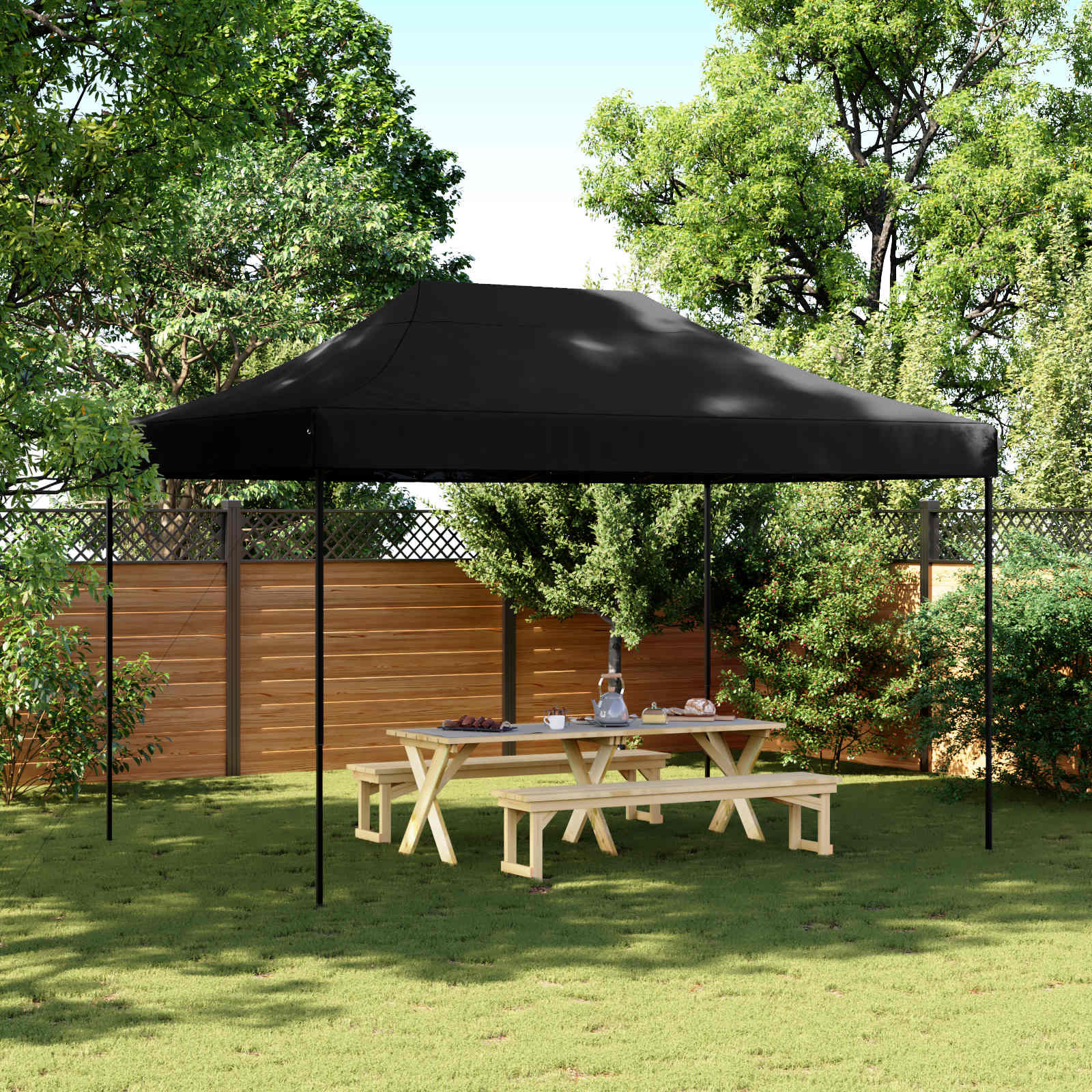 vidaXL Party-Zelt Schwarz 279 x 410 x 315 cm Oxford-Stoff