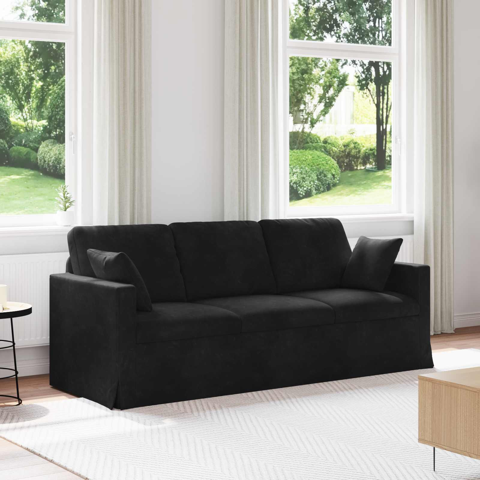 vidaXL Sofa Schwarz 198 x 78 x 80 cm Samt