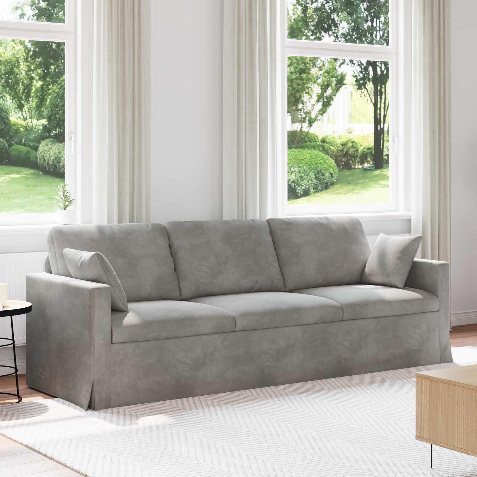 vidaXL Sofa Hellgrau 228 x 78 x 80 cm Samt
