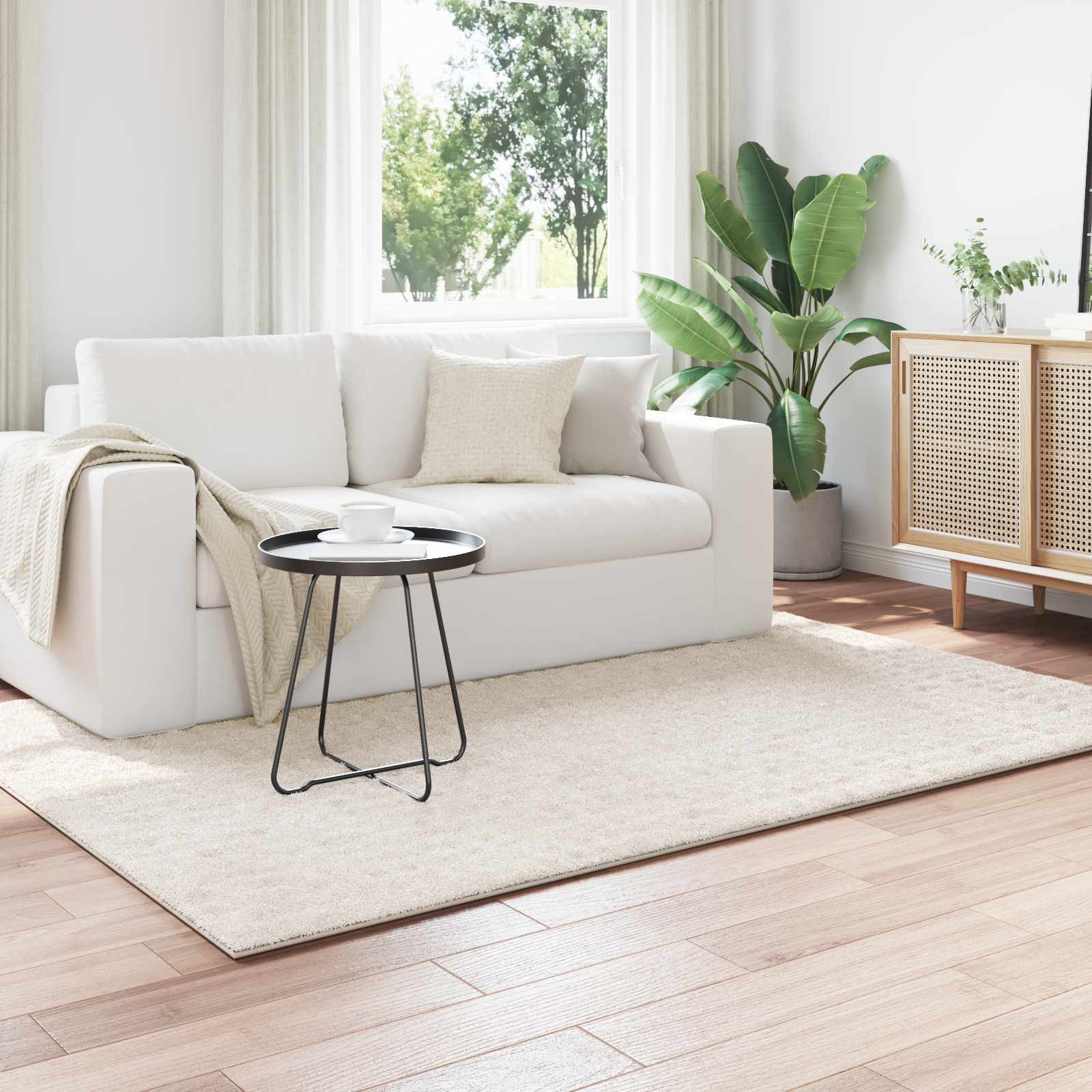 vidaXL Bereichsteppiche SIROLO Creme 230 x 160 cm Polyester