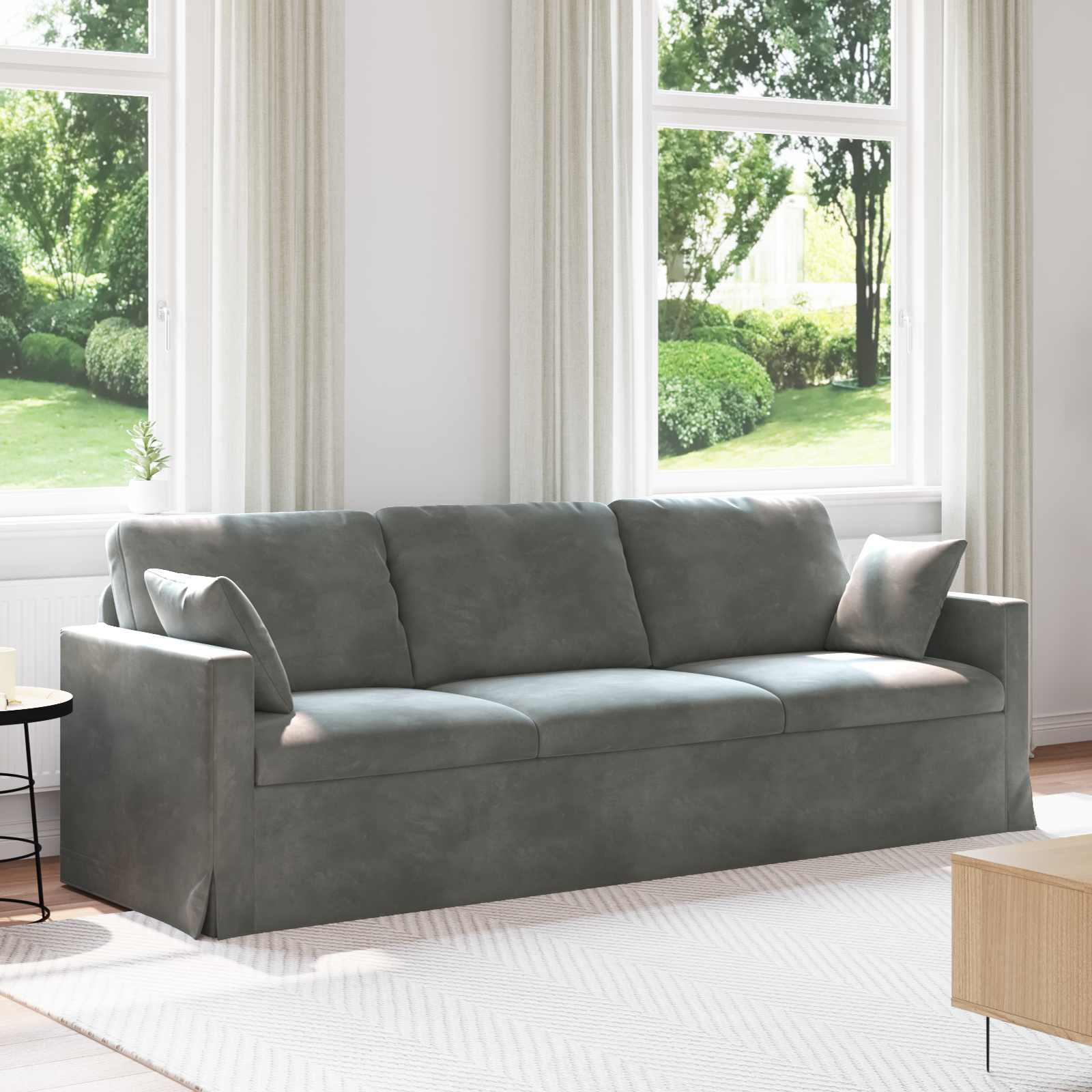 vidaXL Sofa Dunkelgrau 228 x 78 x 80 cm Samt