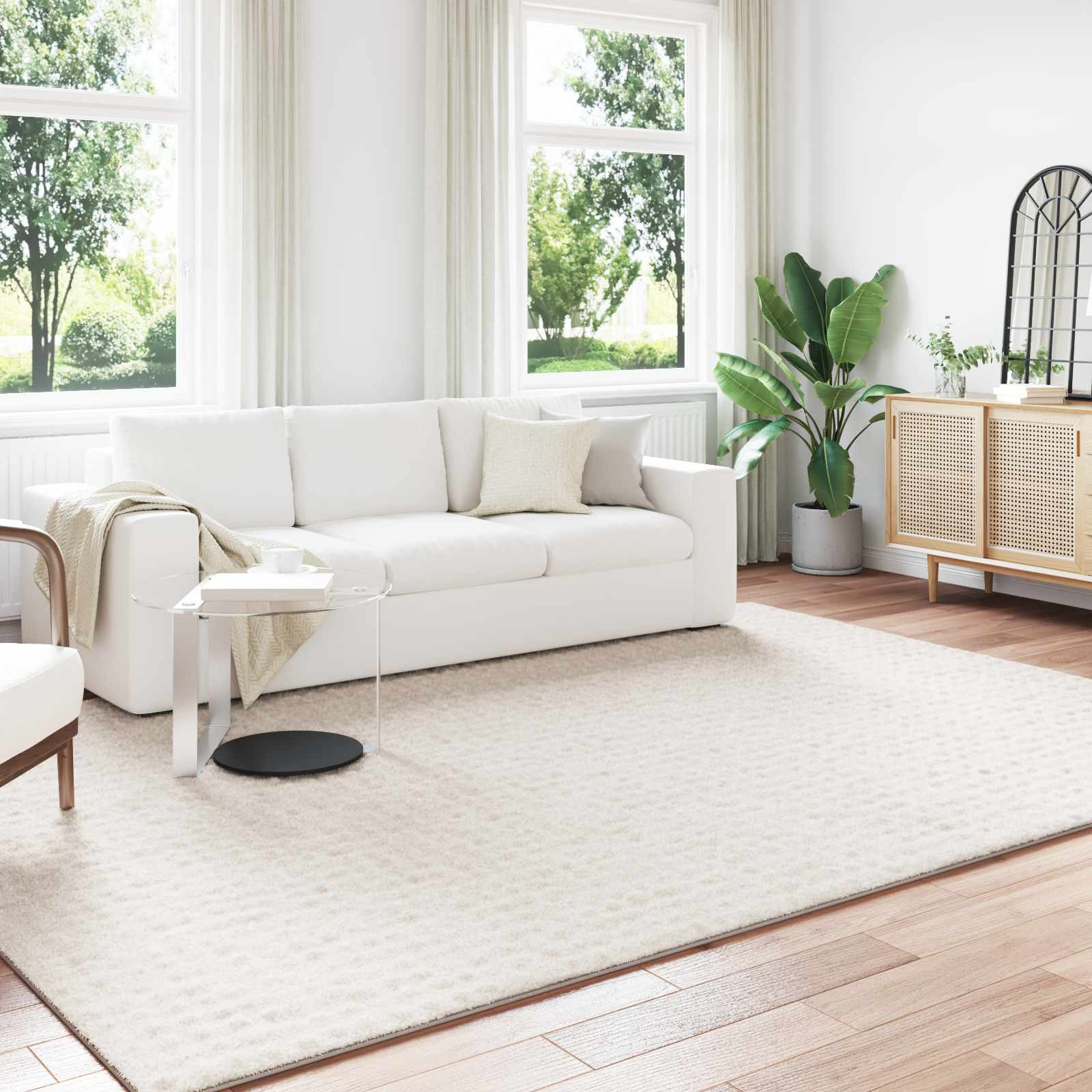 vidaXL Bereichsteppiche SIROLO Creme 280 x 200 cm Polyester