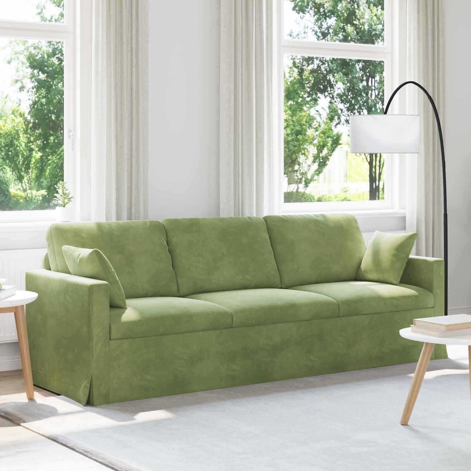 vidaXL Sofa Hellgrün 228 x 78 x 80 cm Samt