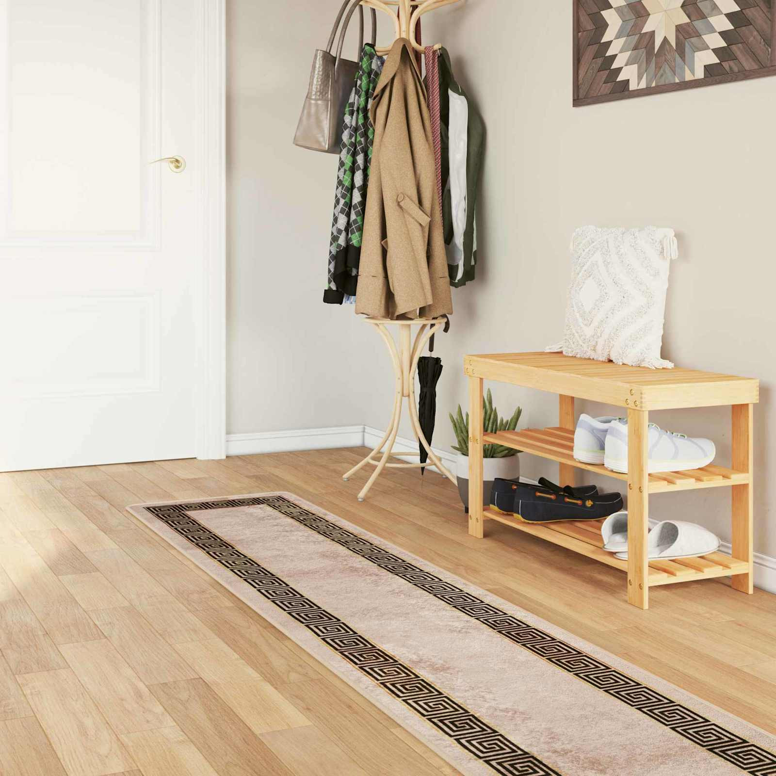 vidaXL Teppichläufer MARSA Schwarz 50 x 400 cm Polyester und PVC