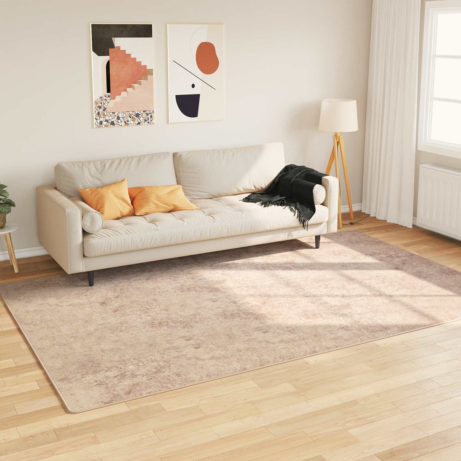vidaXL Teppichläufer MARSA Beige 150 x 230 cm Polyester und PVC