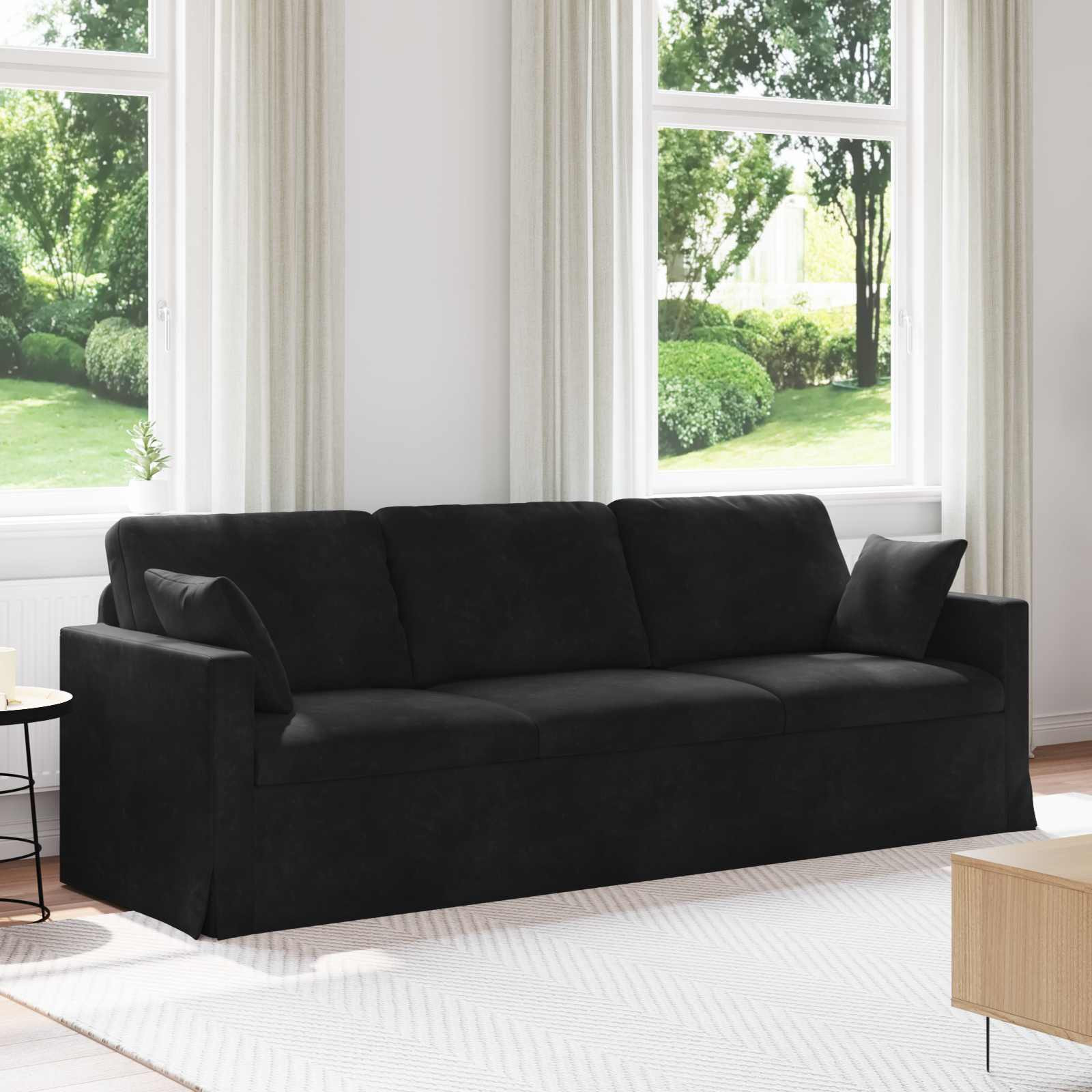 vidaXL Sofa Schwarz 228 x 78 x 80 cm Samt