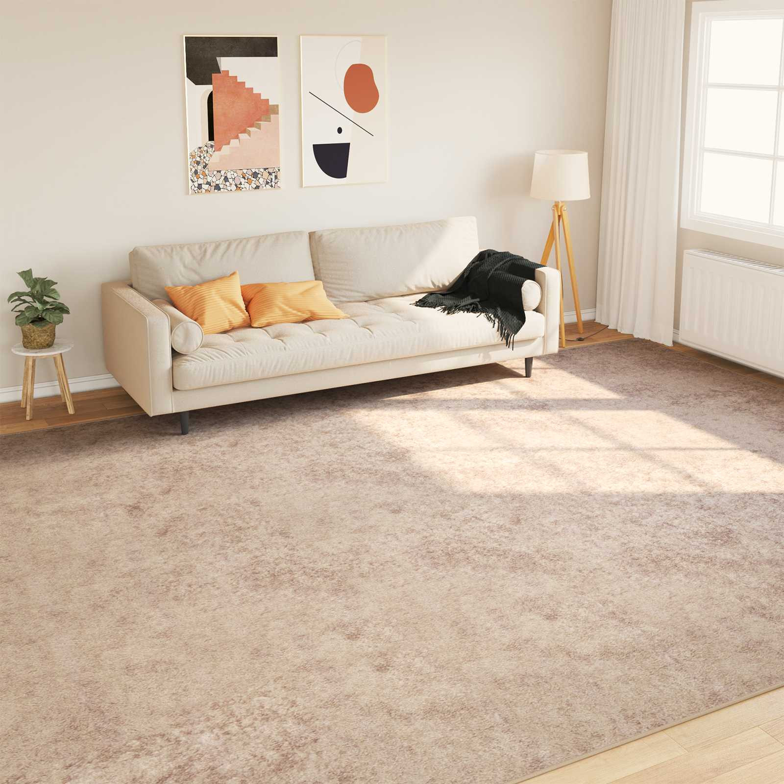 vidaXL Teppichläufer MARSA Beige 300 x 400 cm Polyester und PVC