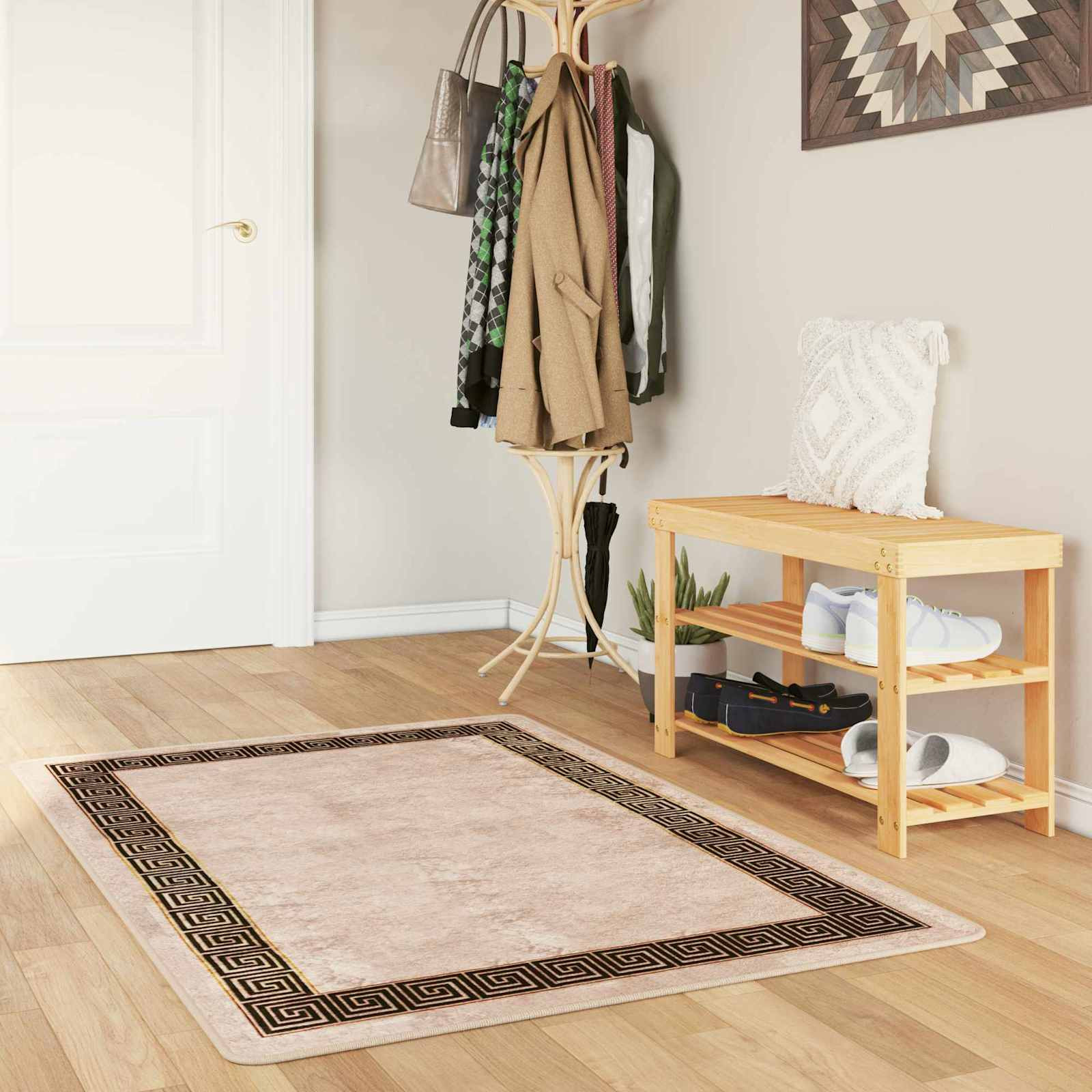 vidaXL Teppichläufer MARSA Schwarz 80 x 200 cm Polyester und PVC
